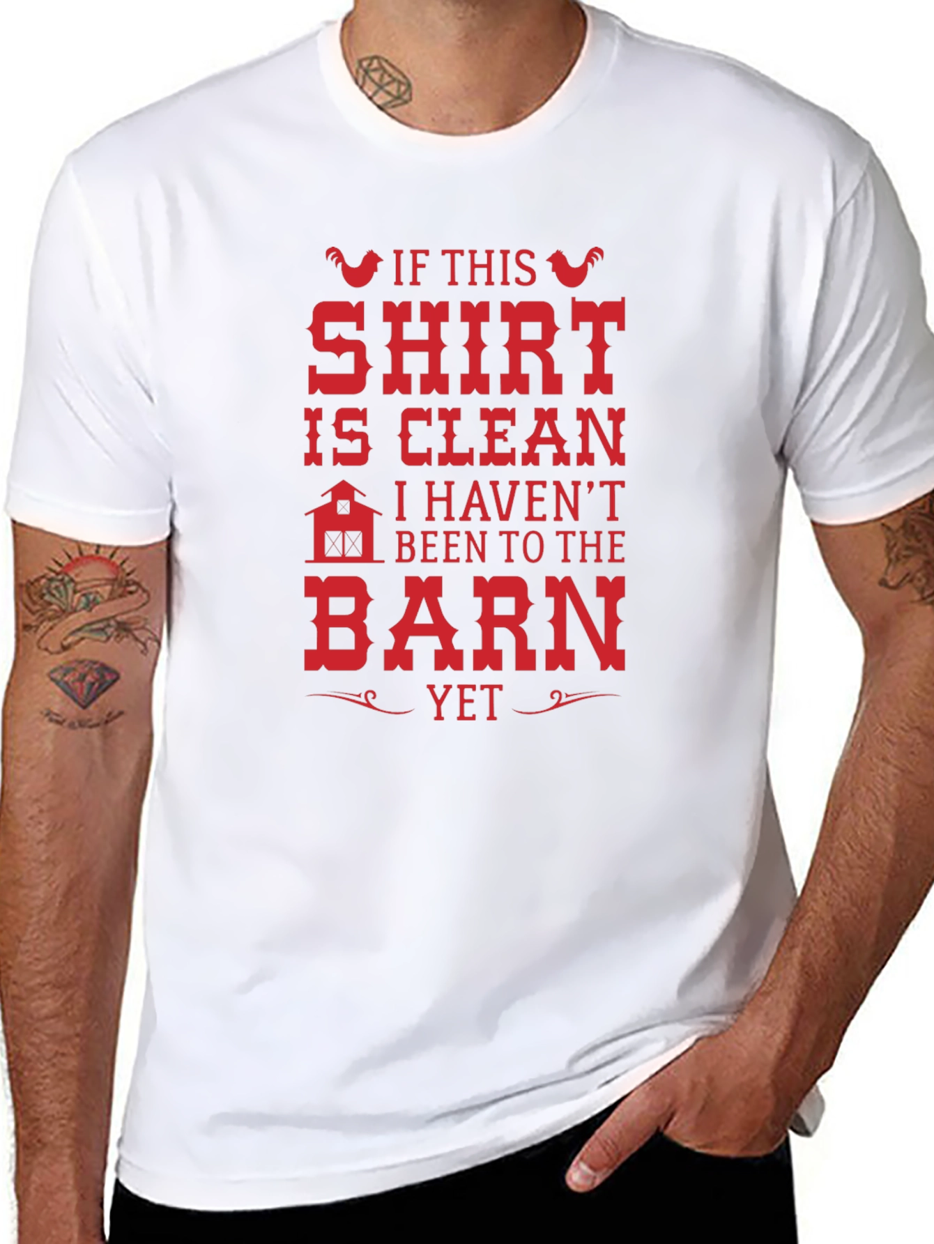Black Funny Farm T-Shirt - If This Shirt is Clean Barn Graphic Tee view 8