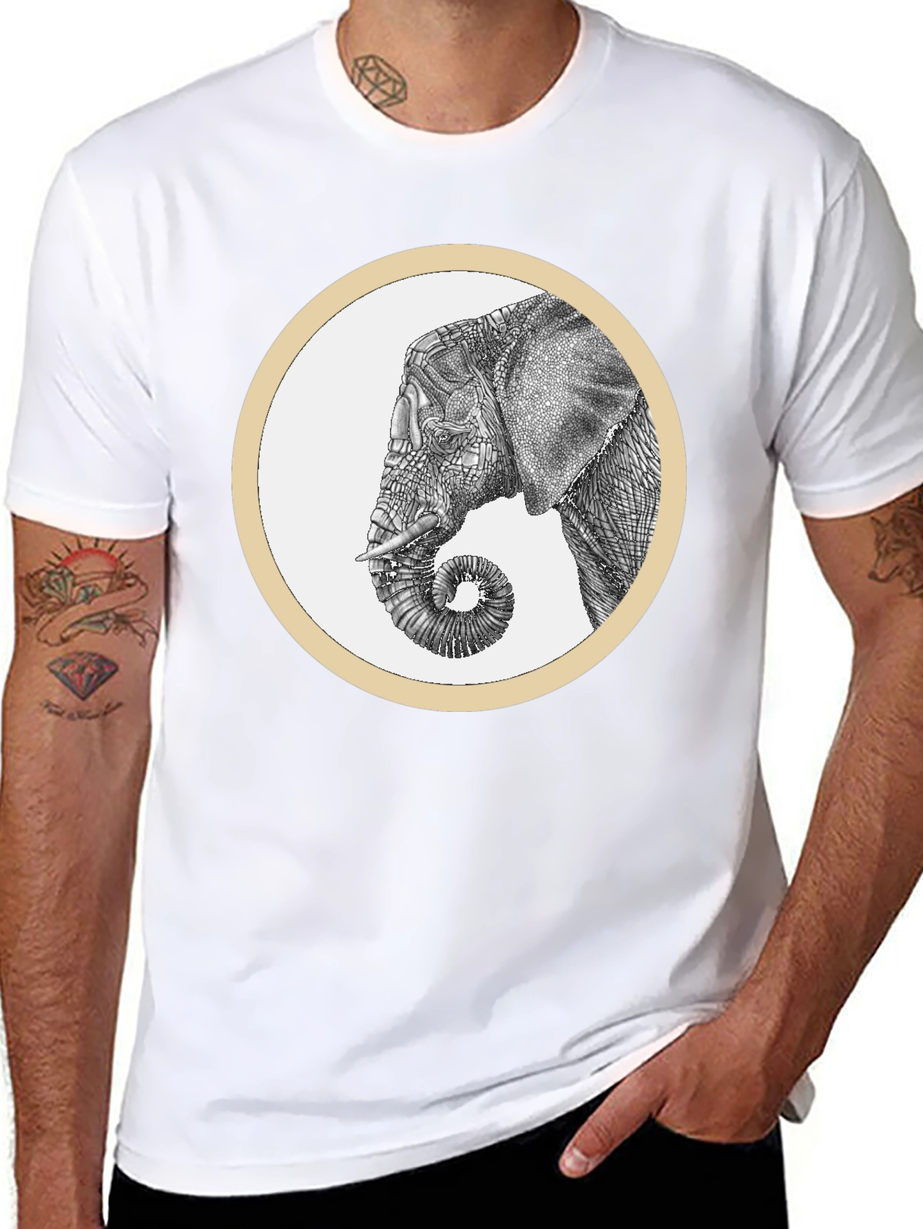 Elephant Graphic Tee - Stylish Black Cotton T-Shirt - 8
