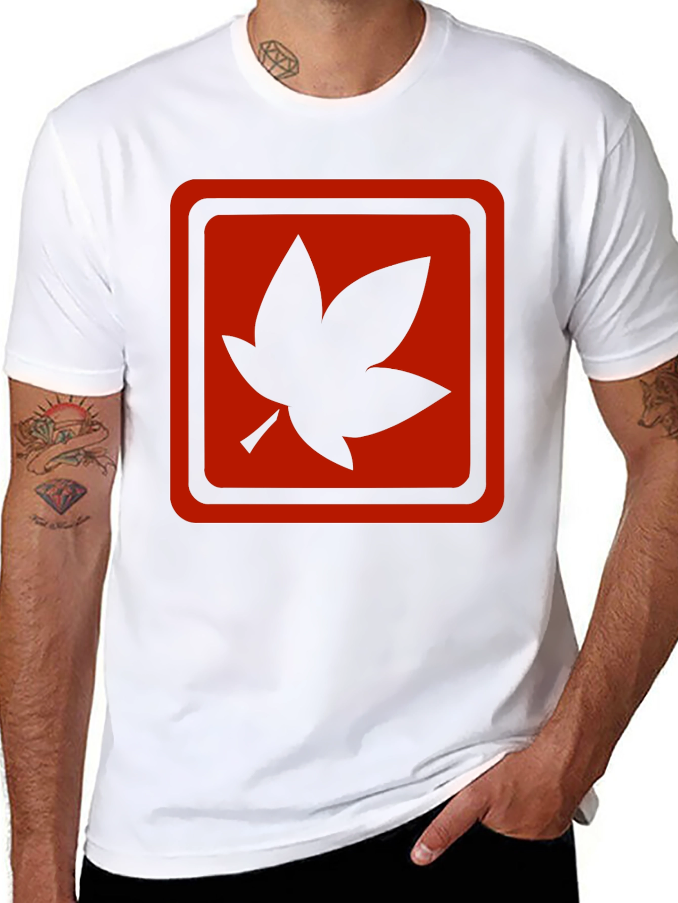 Maple Leaf Graphic T-Shirt - Black - 8
