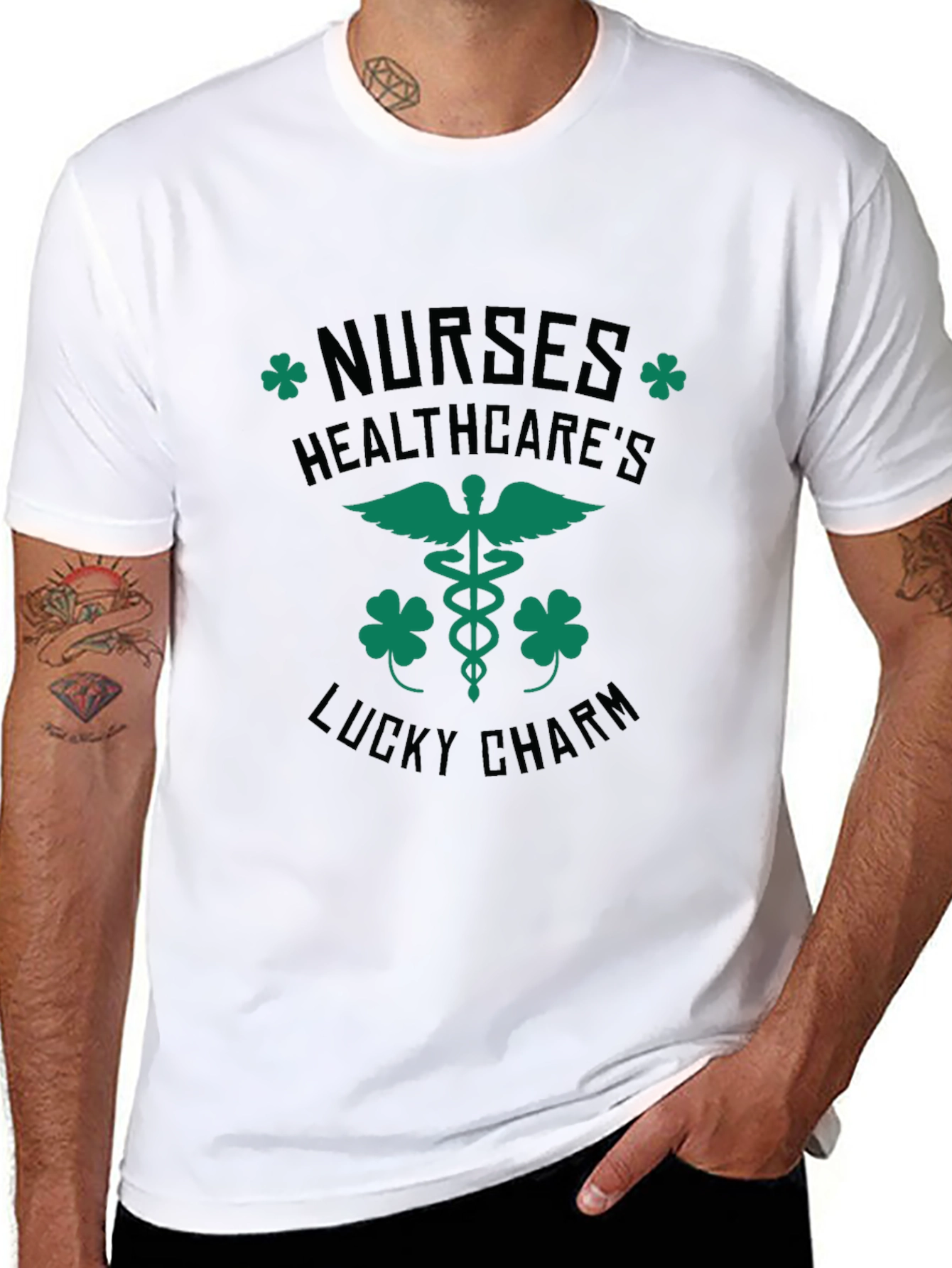 Black Nurses Healthcare's Lucky Charm T-Shirt - St Patrick's Day Tee view 8
