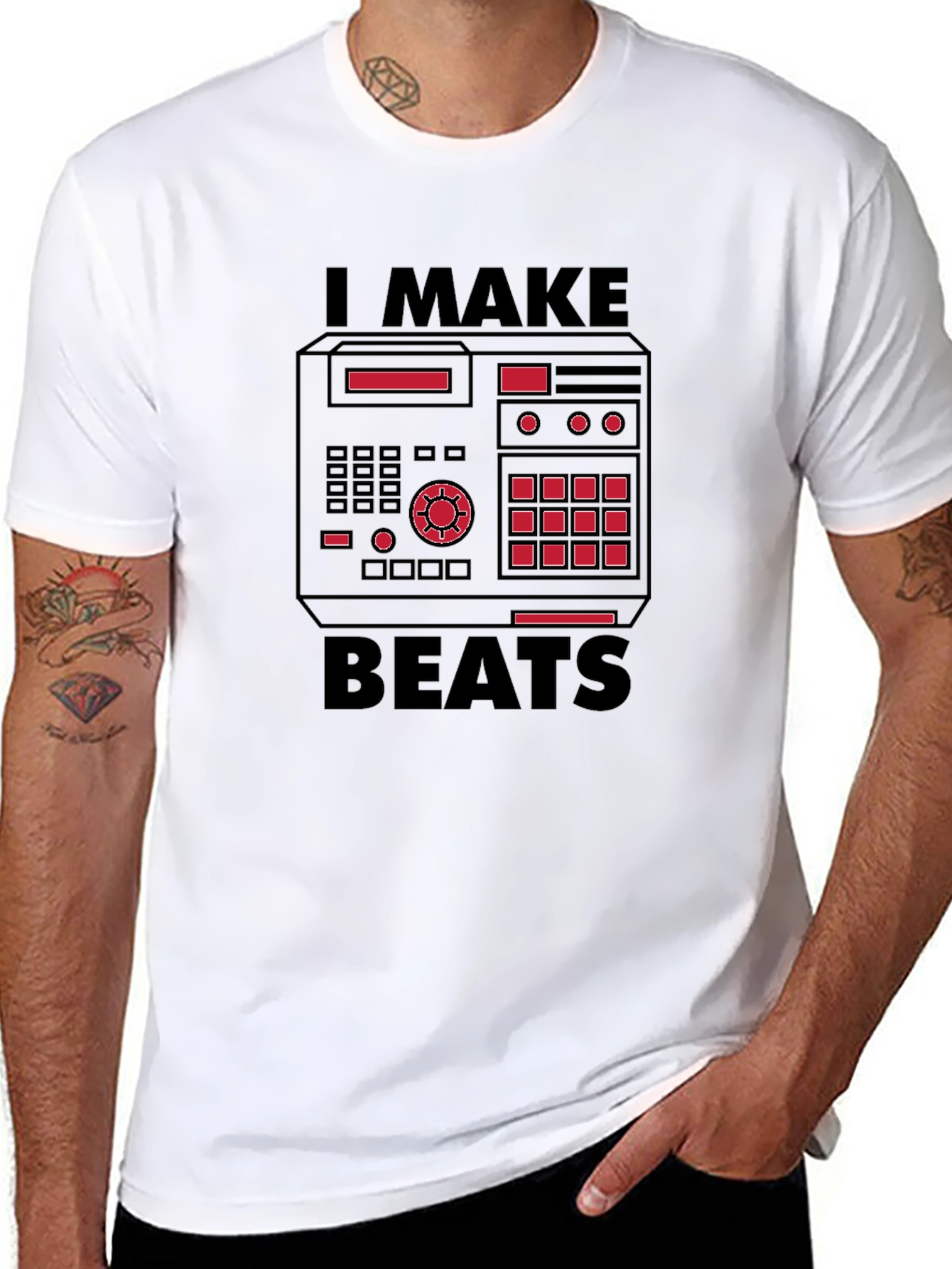 Black I Make Beats Graphic T-Shirt view 8