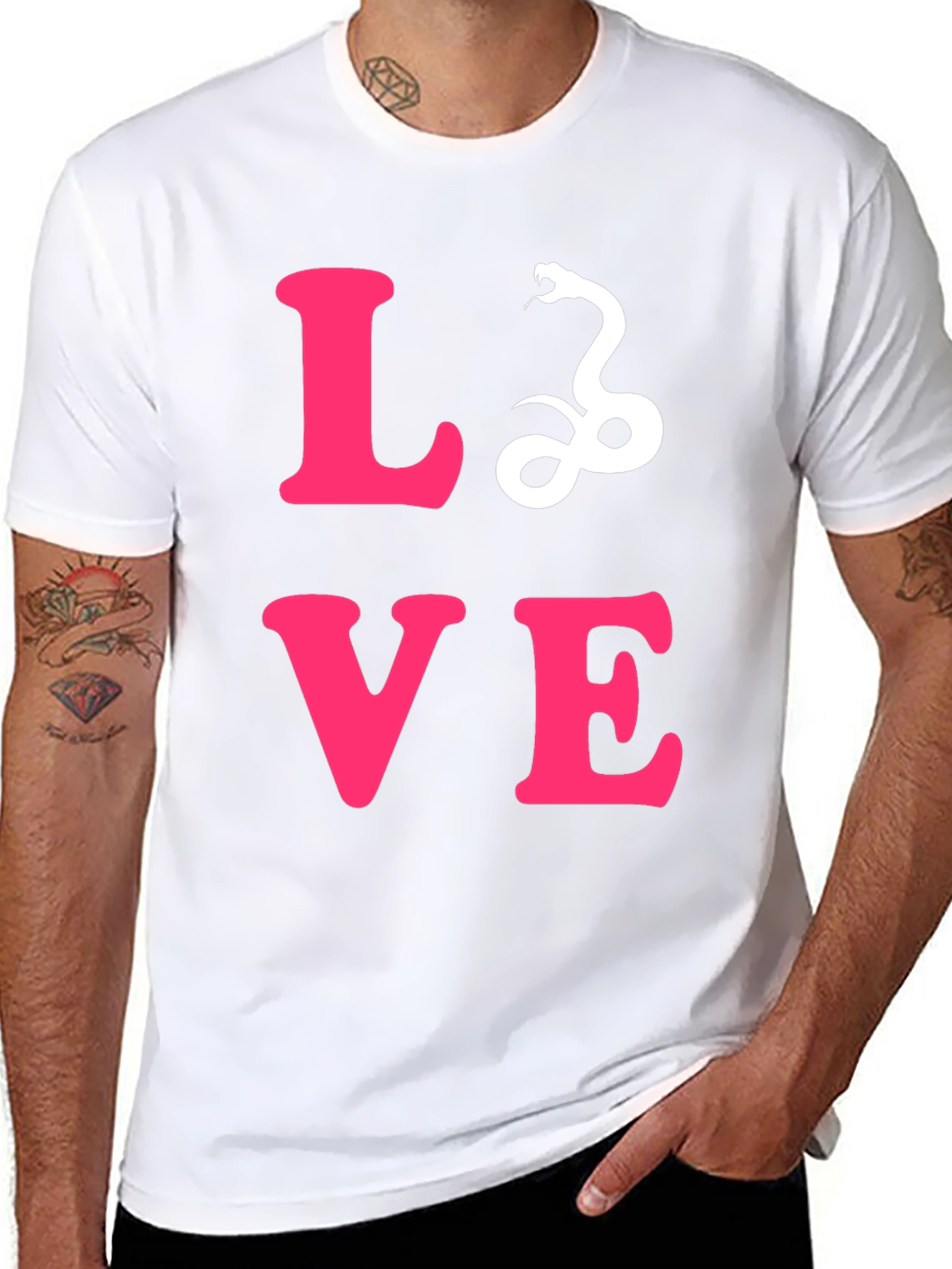Black Love Snake Graphic Tee - Stylish Unisex T-Shirt view 8