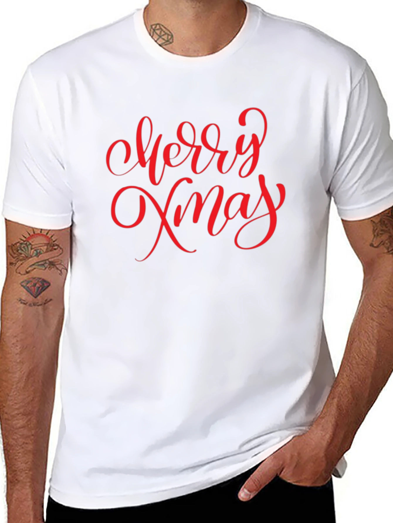 Black Merry Xmas Black T-Shirt view 8
