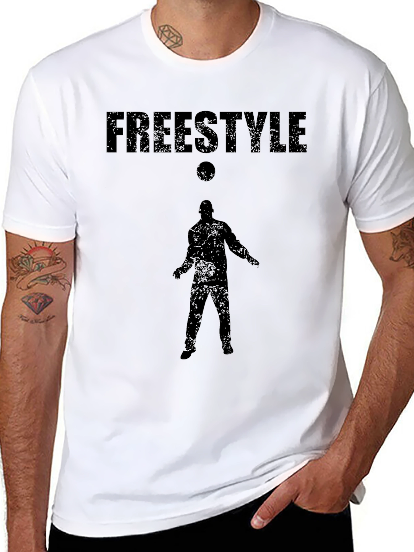 Black Freestyle Soccer Graphic T-Shirt - Black view 8