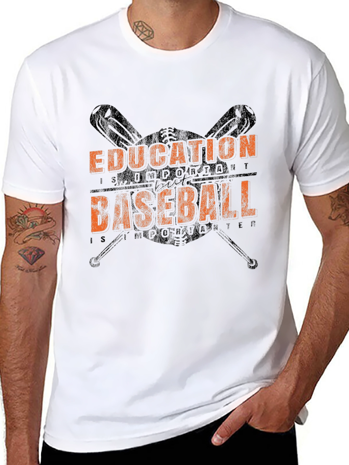 Black Education Baseball Graphic T-Shirt view 8