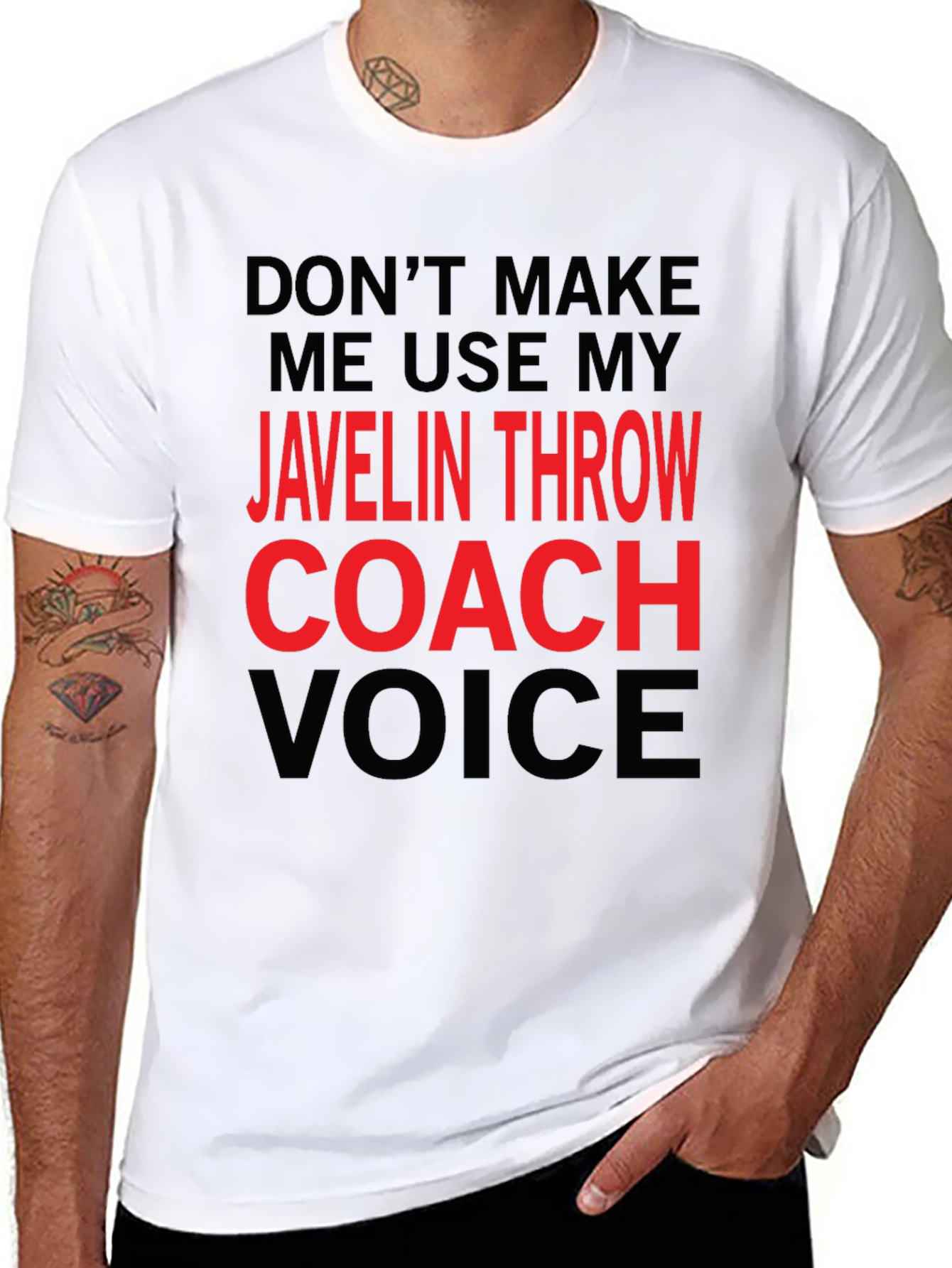 Black Javelin Throw Coach T-Shirt - Funny Sports Tee view 8