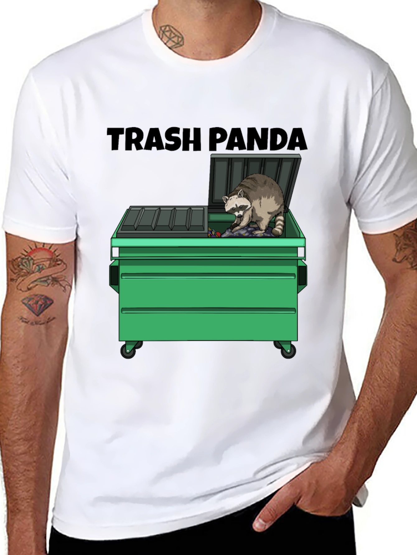 Black Trash Panda Graphic T-Shirt - Funny Raccoon Tee view 8