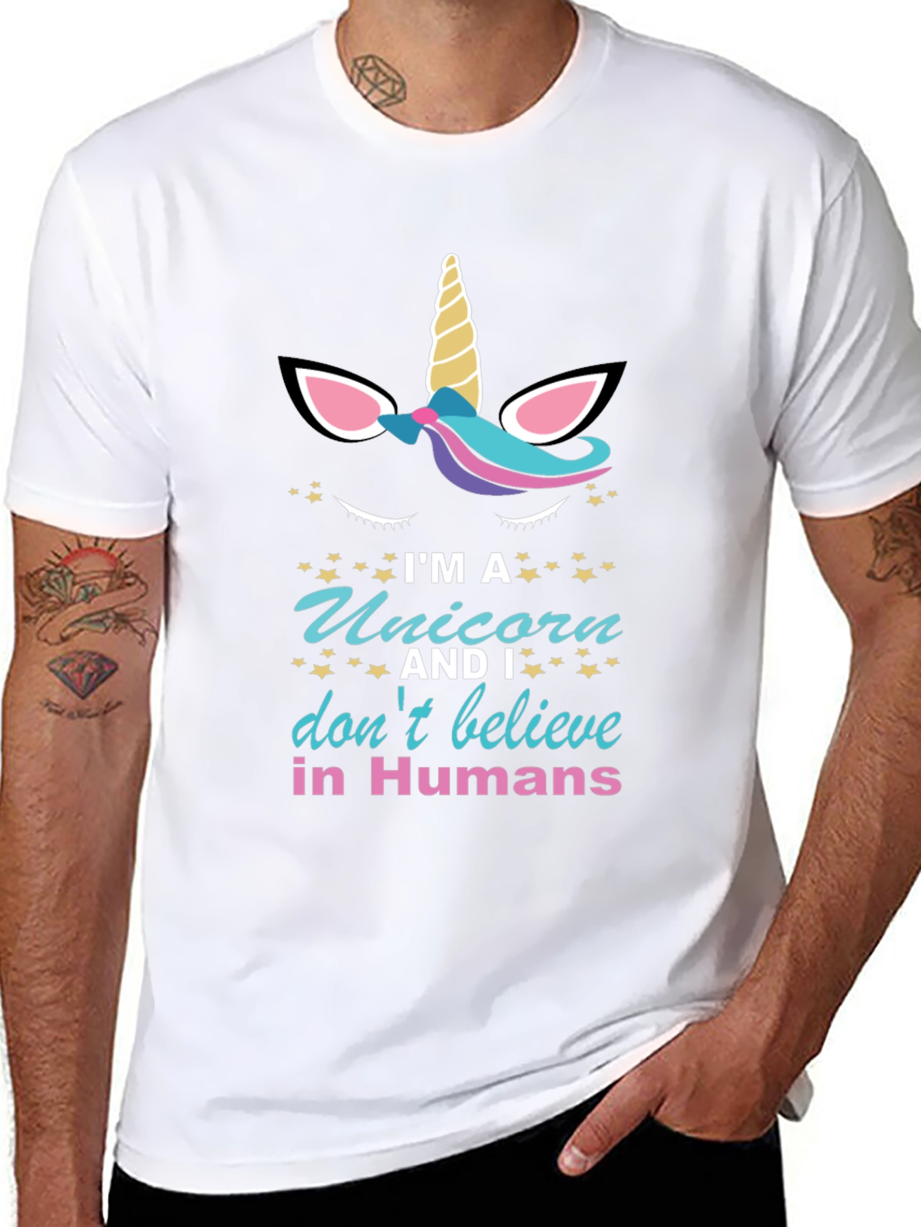 Black Unicorn Believer T-Shirt - Novelty Graphic Tee view 8