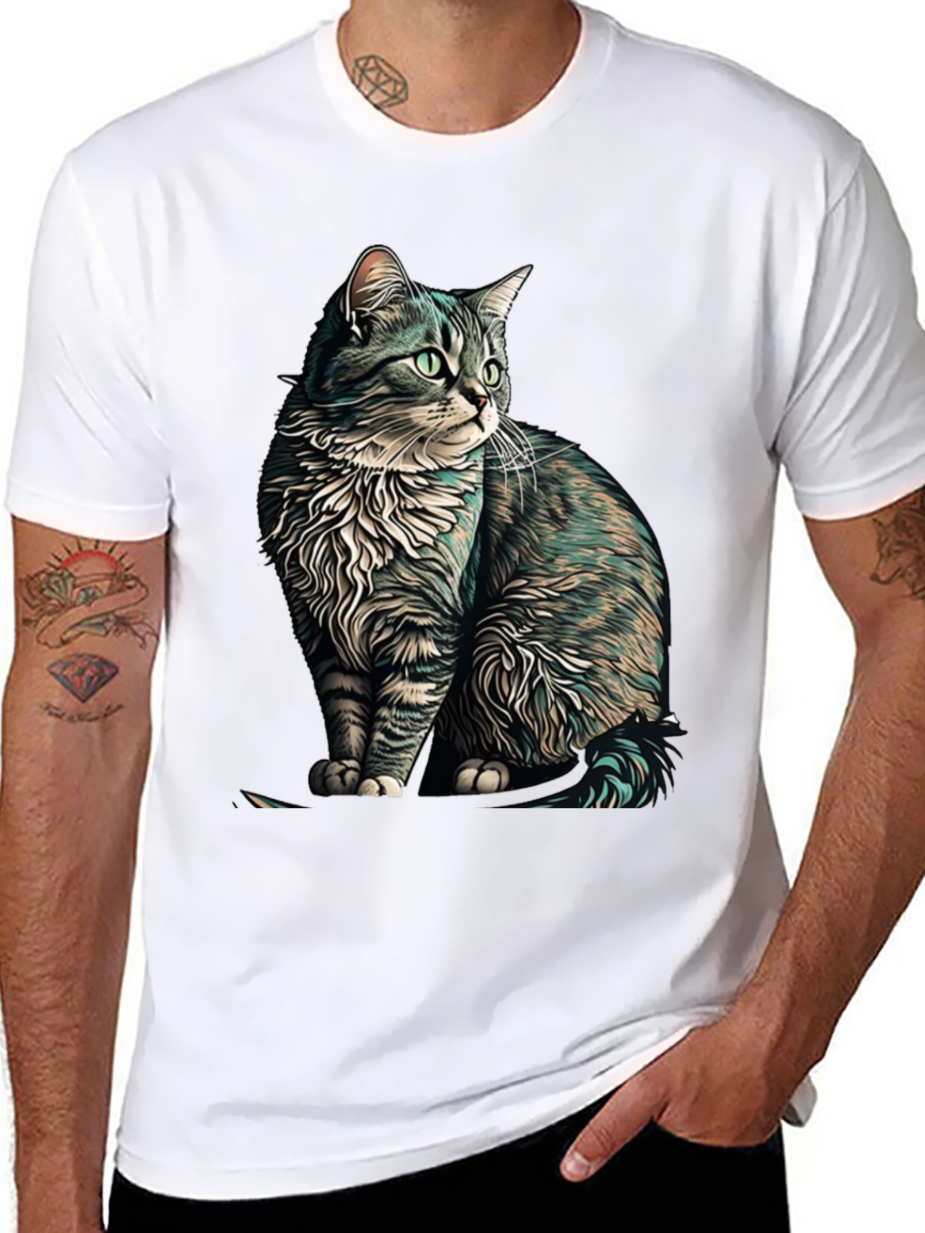 Black Cat Graphic Black T-Shirt view 8