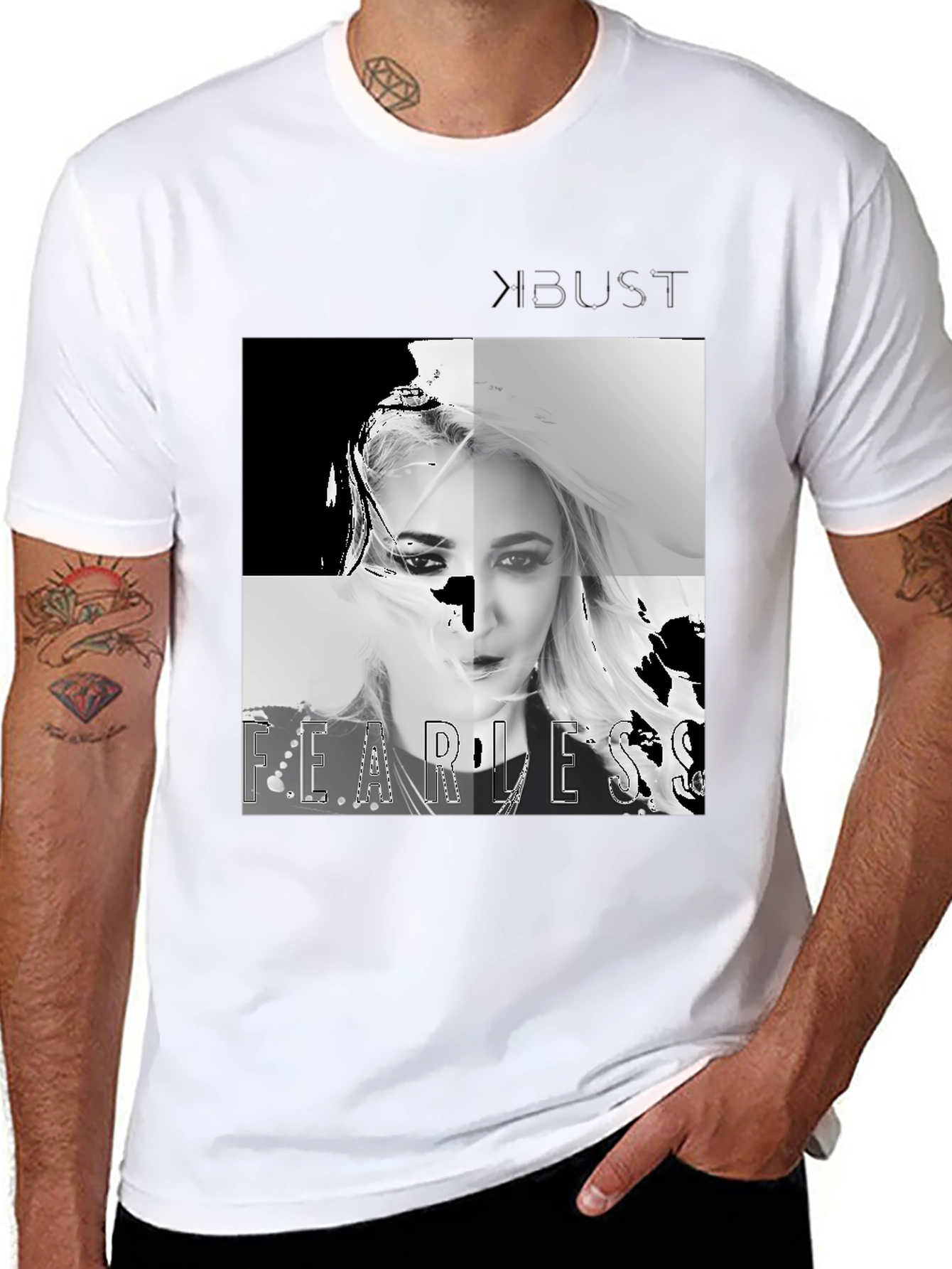 Black Fearless Graphic Tee - Men's Black T-Shirt view 8