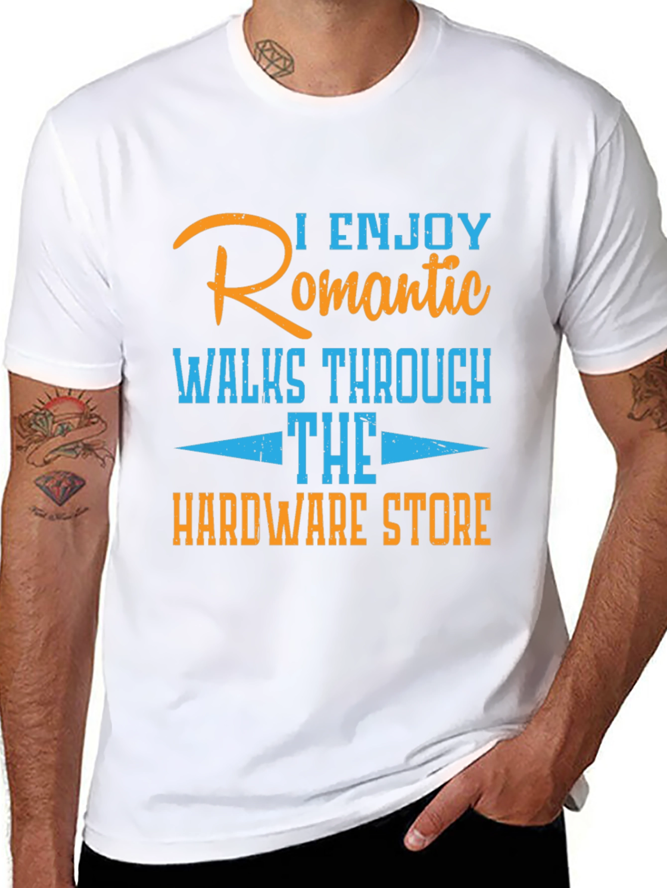 Black Humorous Hardware Store Romantic Walks T-Shirt view 8