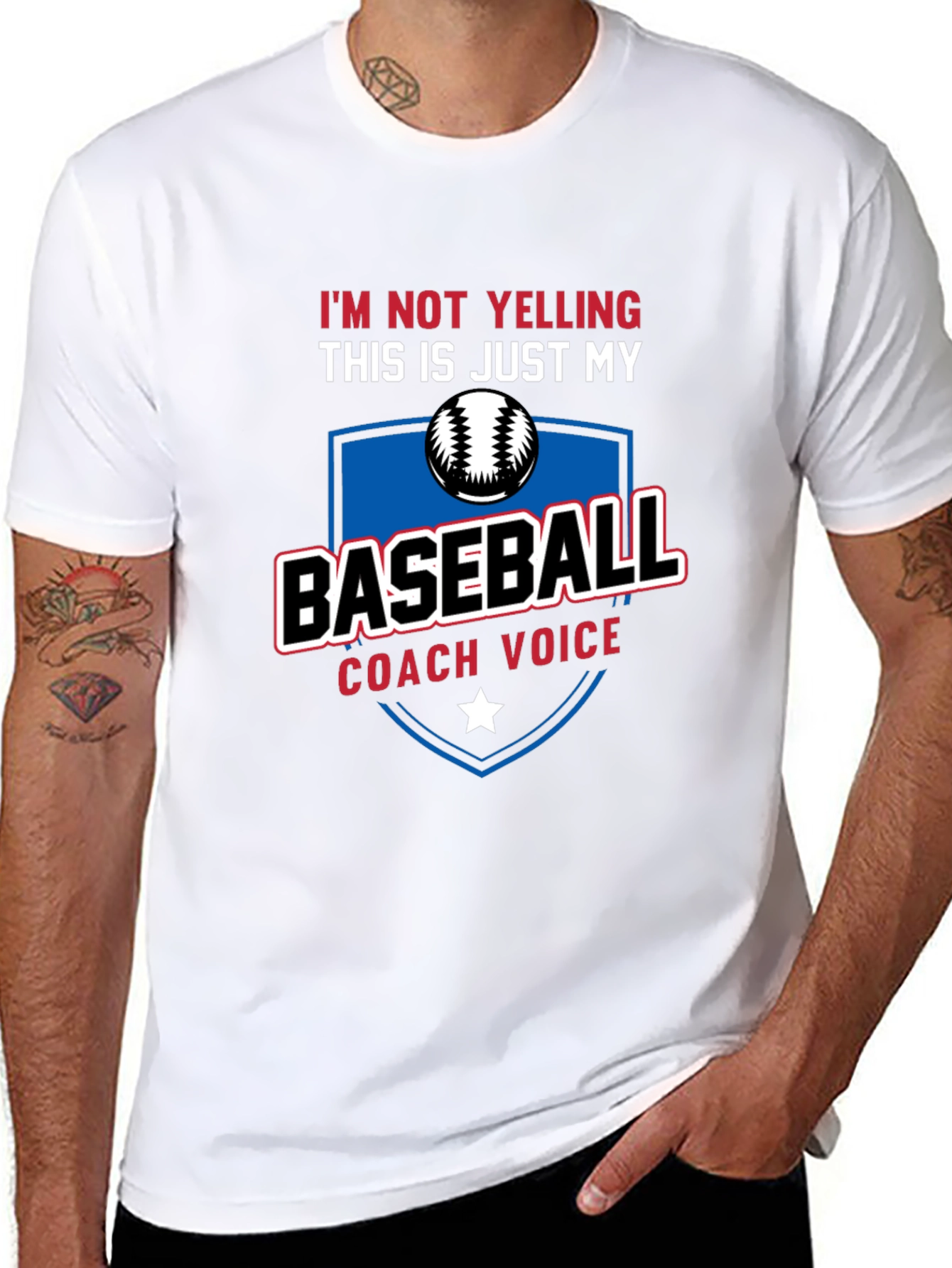 Black Baseball Coach Voice T-Shirt view 8