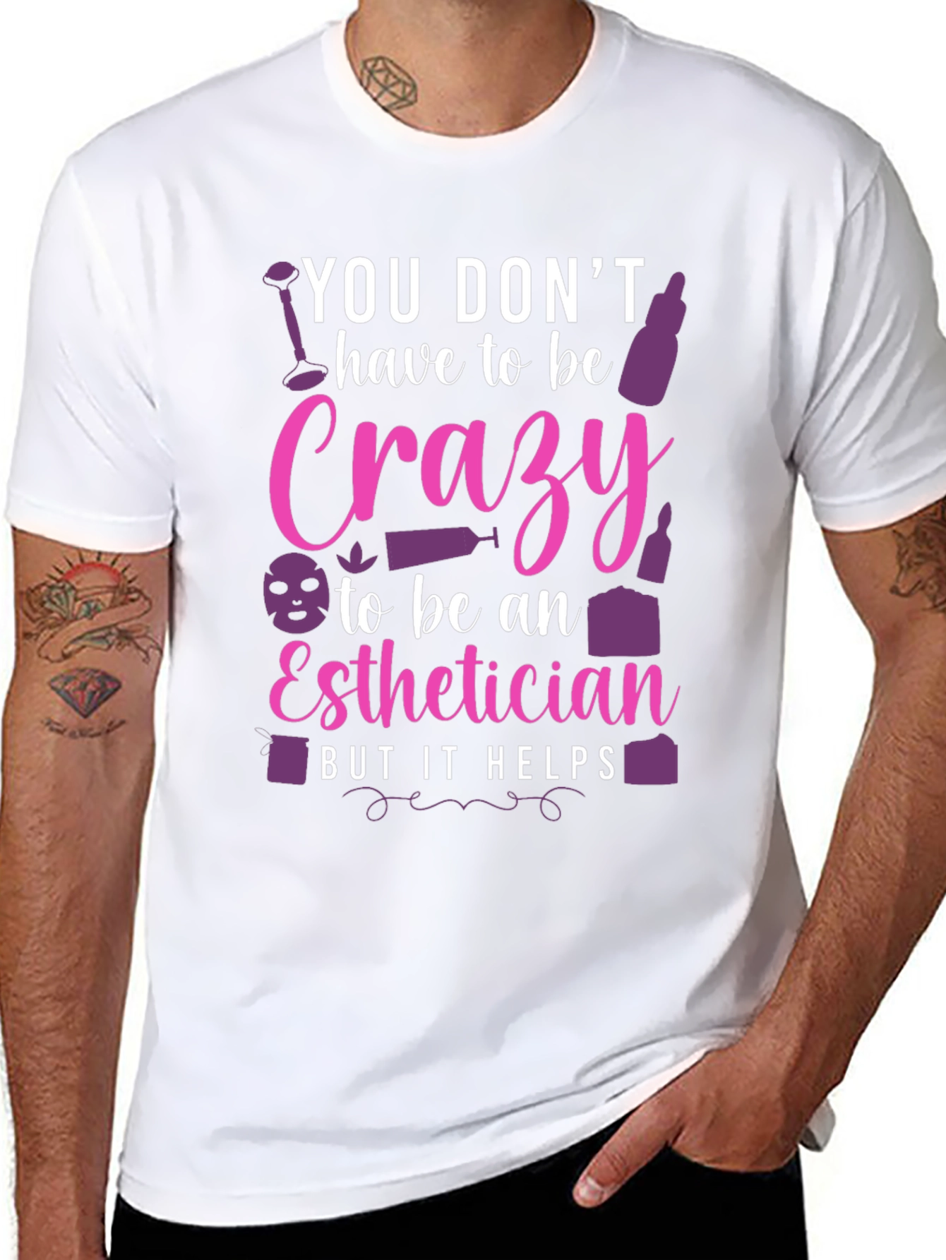 Black Crazy Esthetician Graphic Tee - Unisex view 8