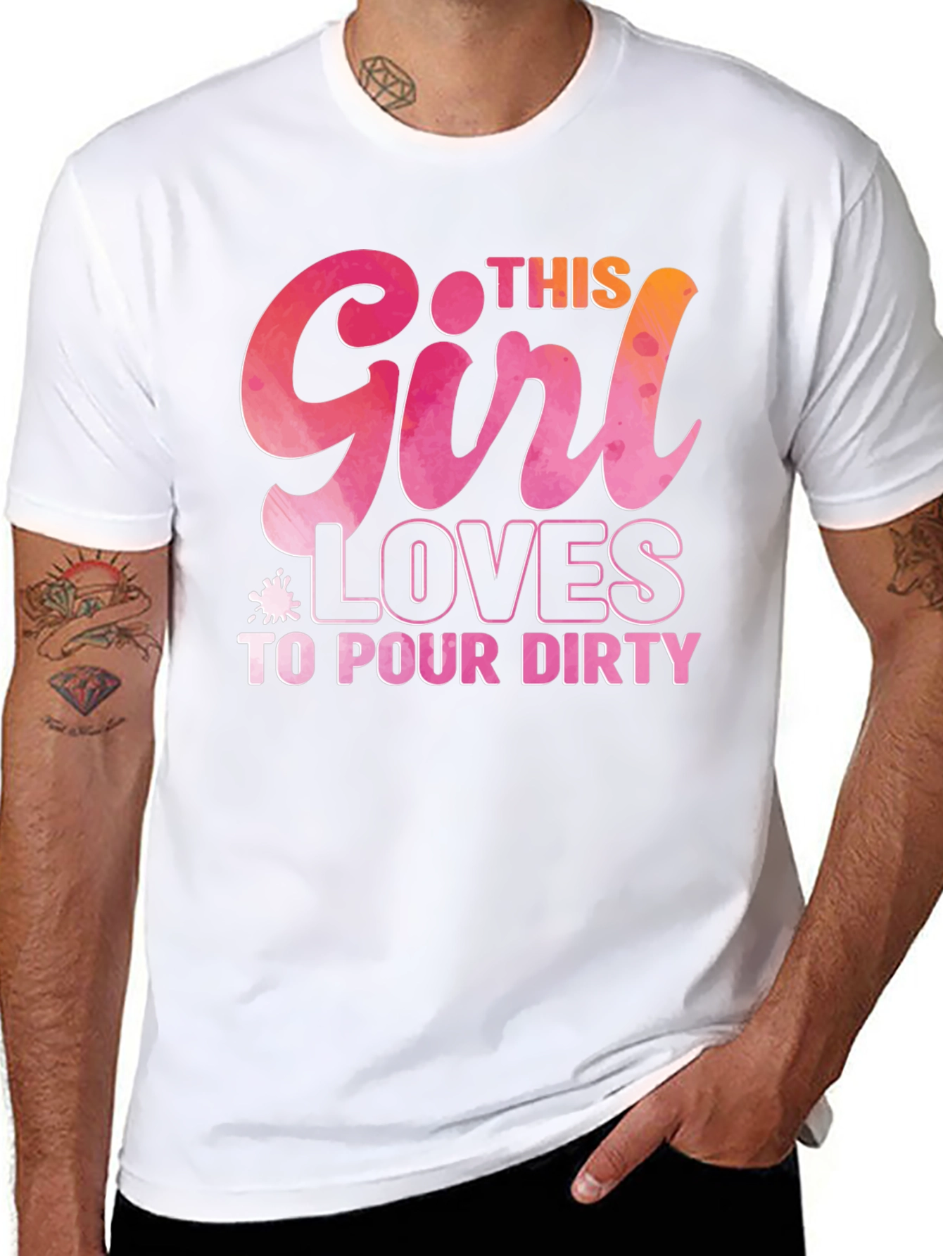 Black This Girl Loves to Pour Dirty T-Shirt view 8