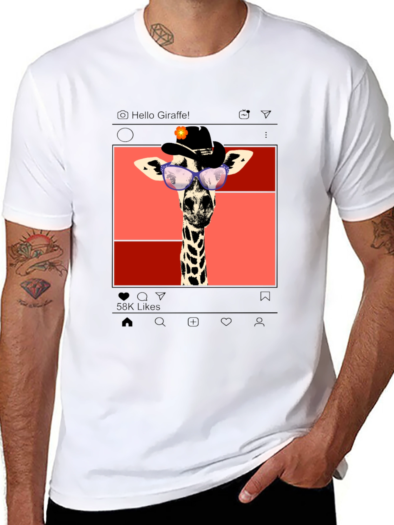 Black Giraffe Instagram T-Shirt view 8