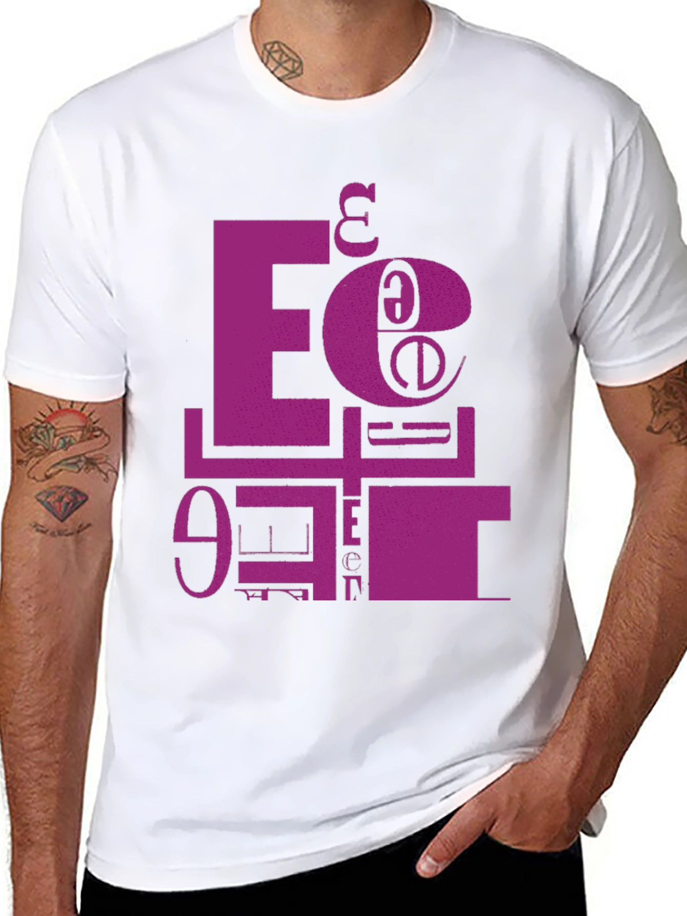 Black Abstract Graphic Print T-Shirt view 8