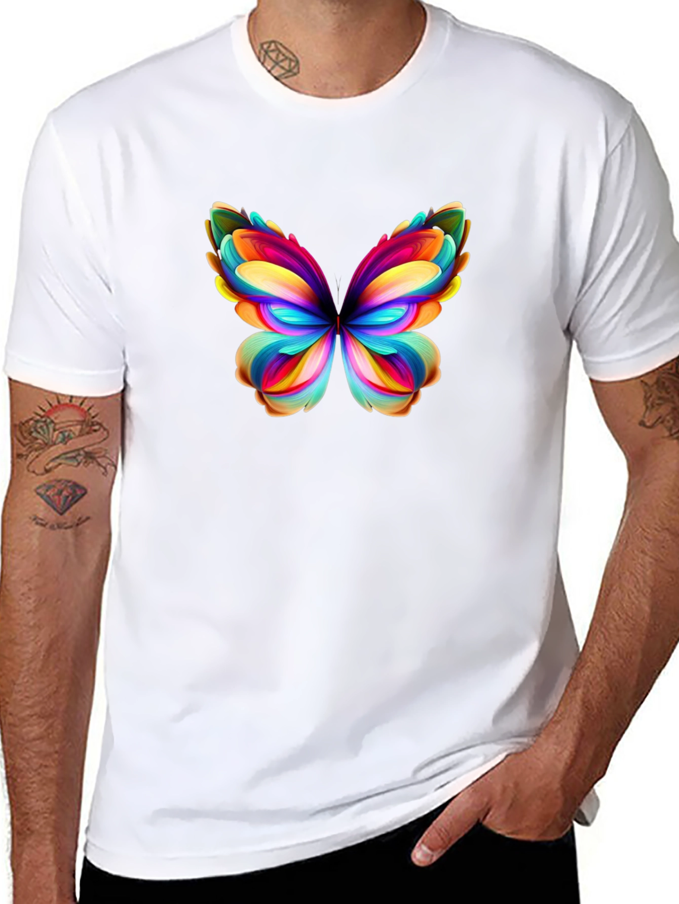Black Butterfly Graphic Tee - Vibrant Colors view 8