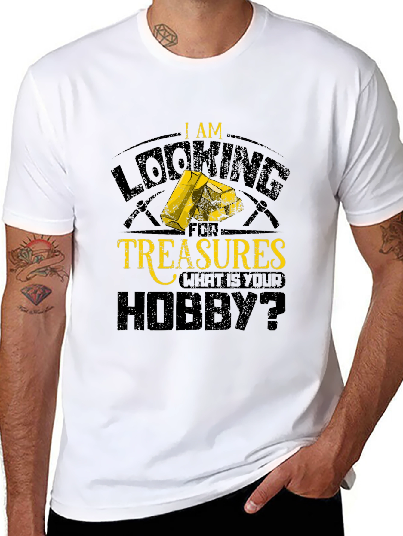 Black I Am Looking For Treasures Hobby Graphic Tee view 8
