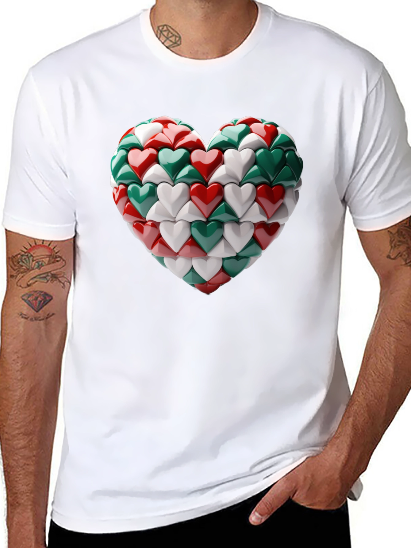 Black Heart of Hearts Graphic Tee view 8
