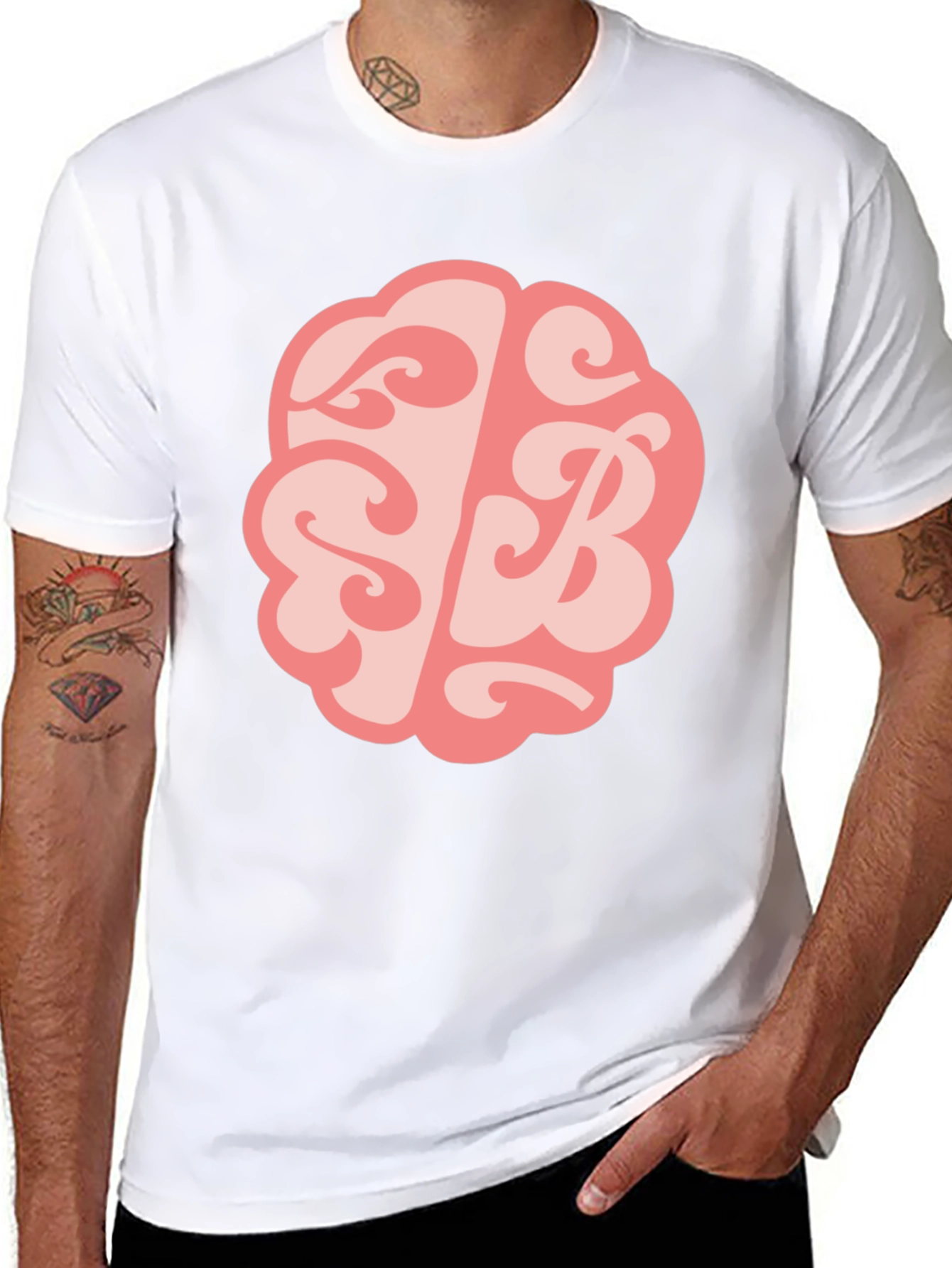 Black Brain SB Graphic Tee - Black Cotton Blend T-Shirt view 8