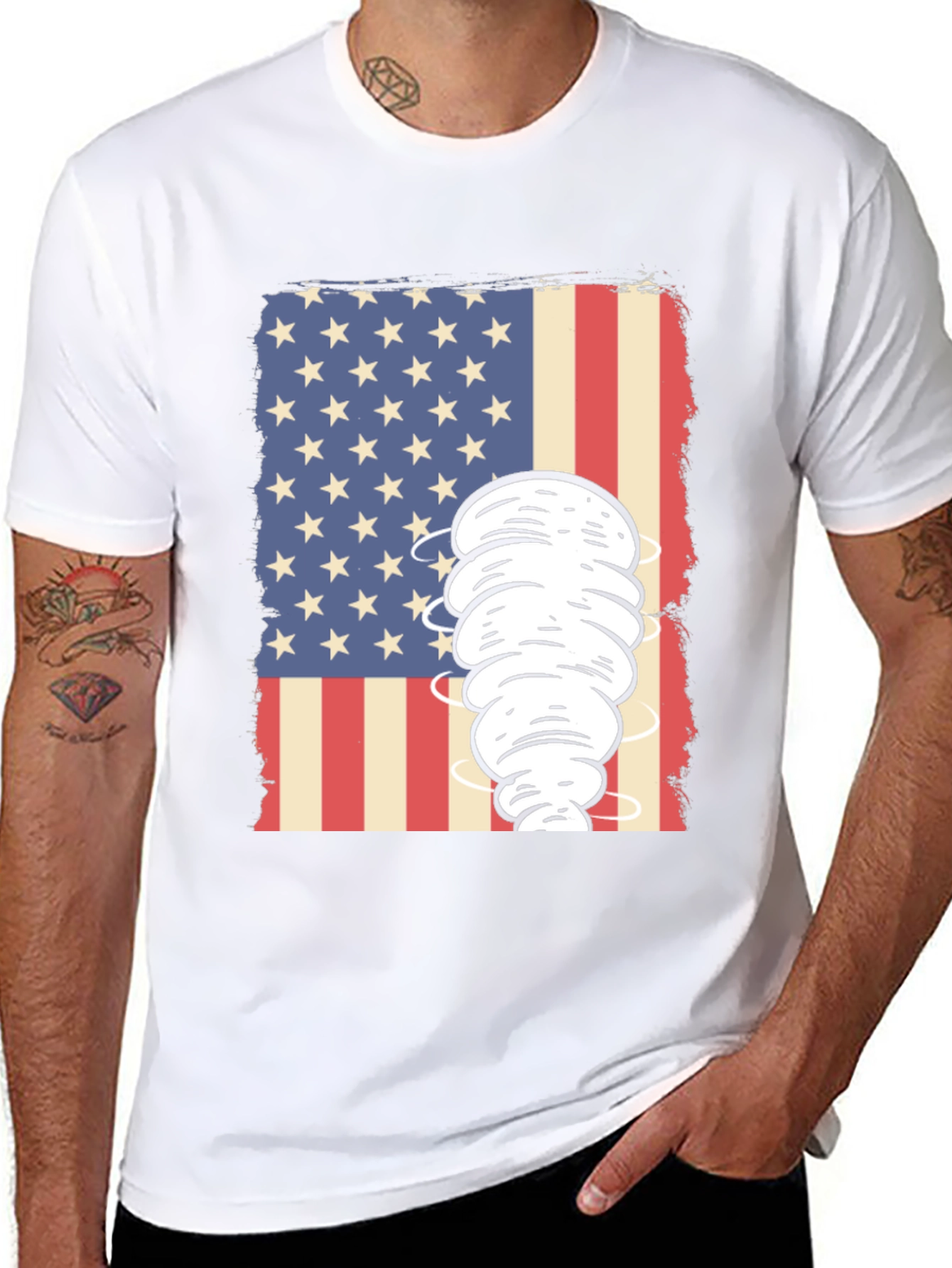 Black American Tornado Graphic Tee view 8