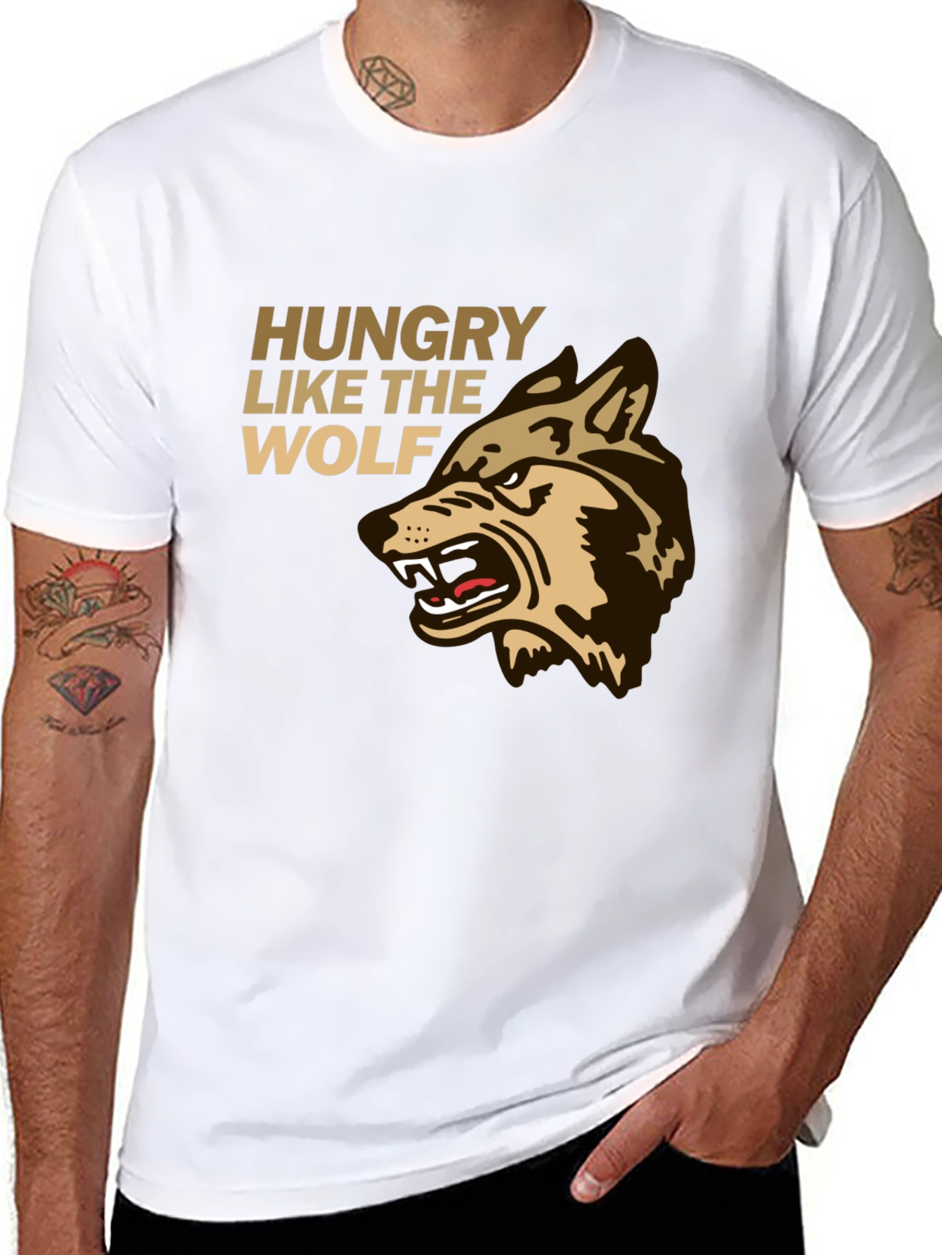 Black Hungry Like the Wolf Graphic Tee - Black view 8