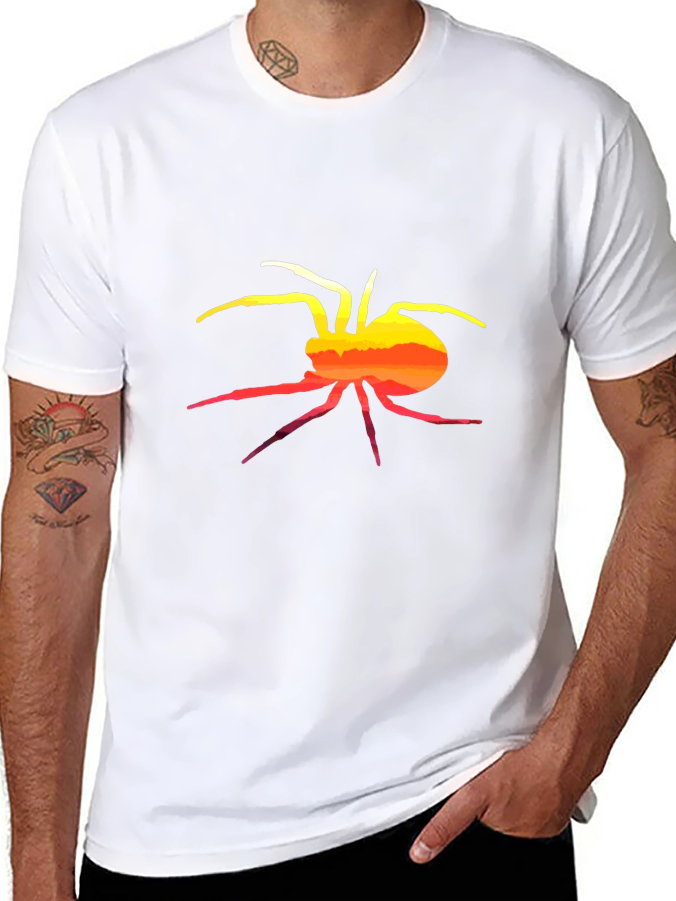 Black Sunset Spider Graphic Tee - Black view 8