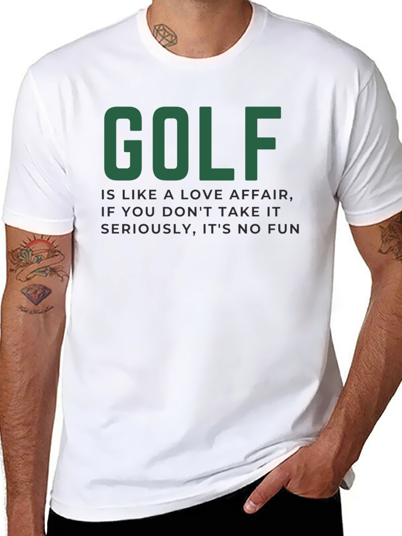 Black Golf Love Affair T-Shirt - Humorous Golfer Tee view 8