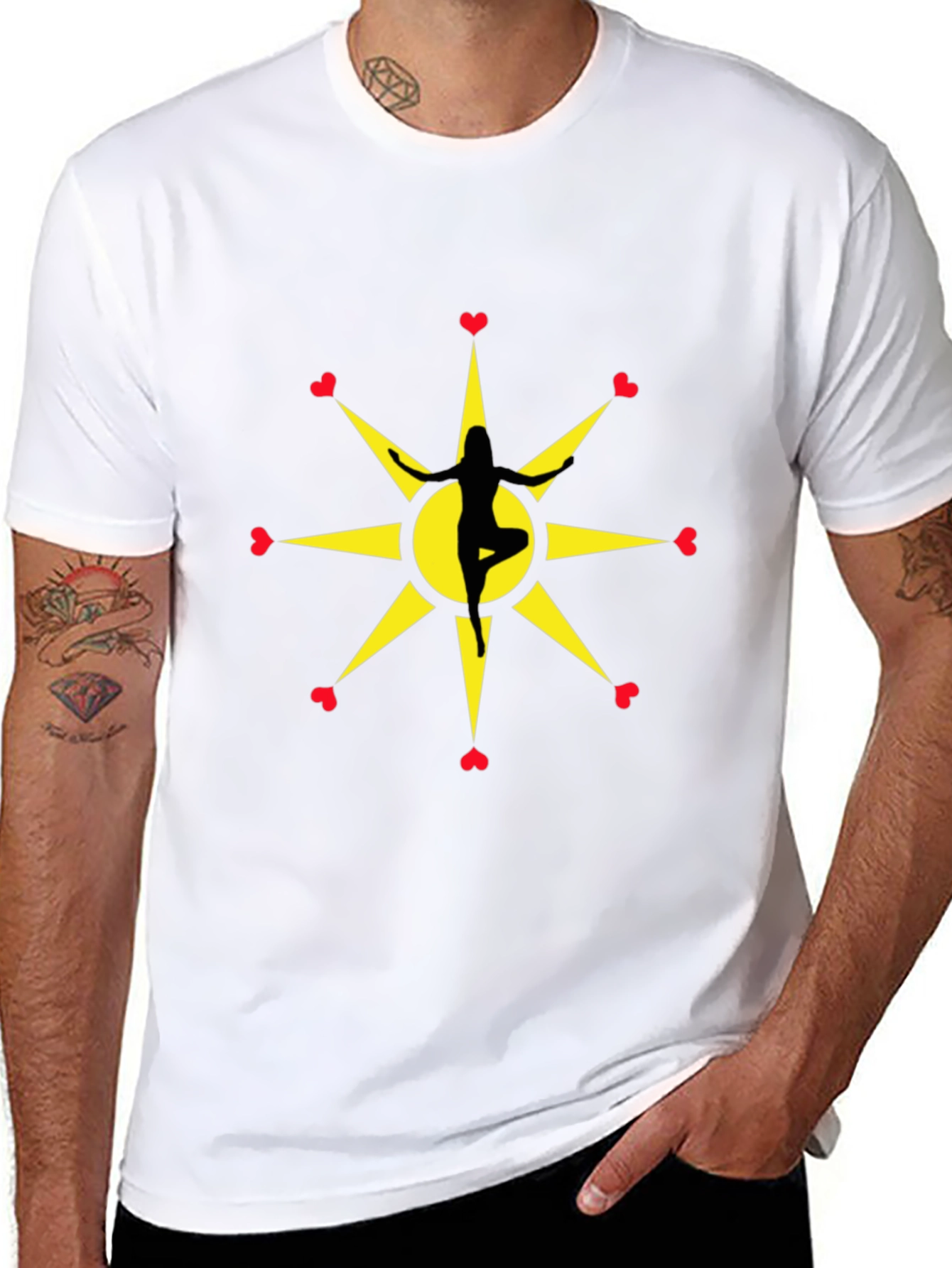 Black Yoga Love Starburst Black T-Shirt view 8