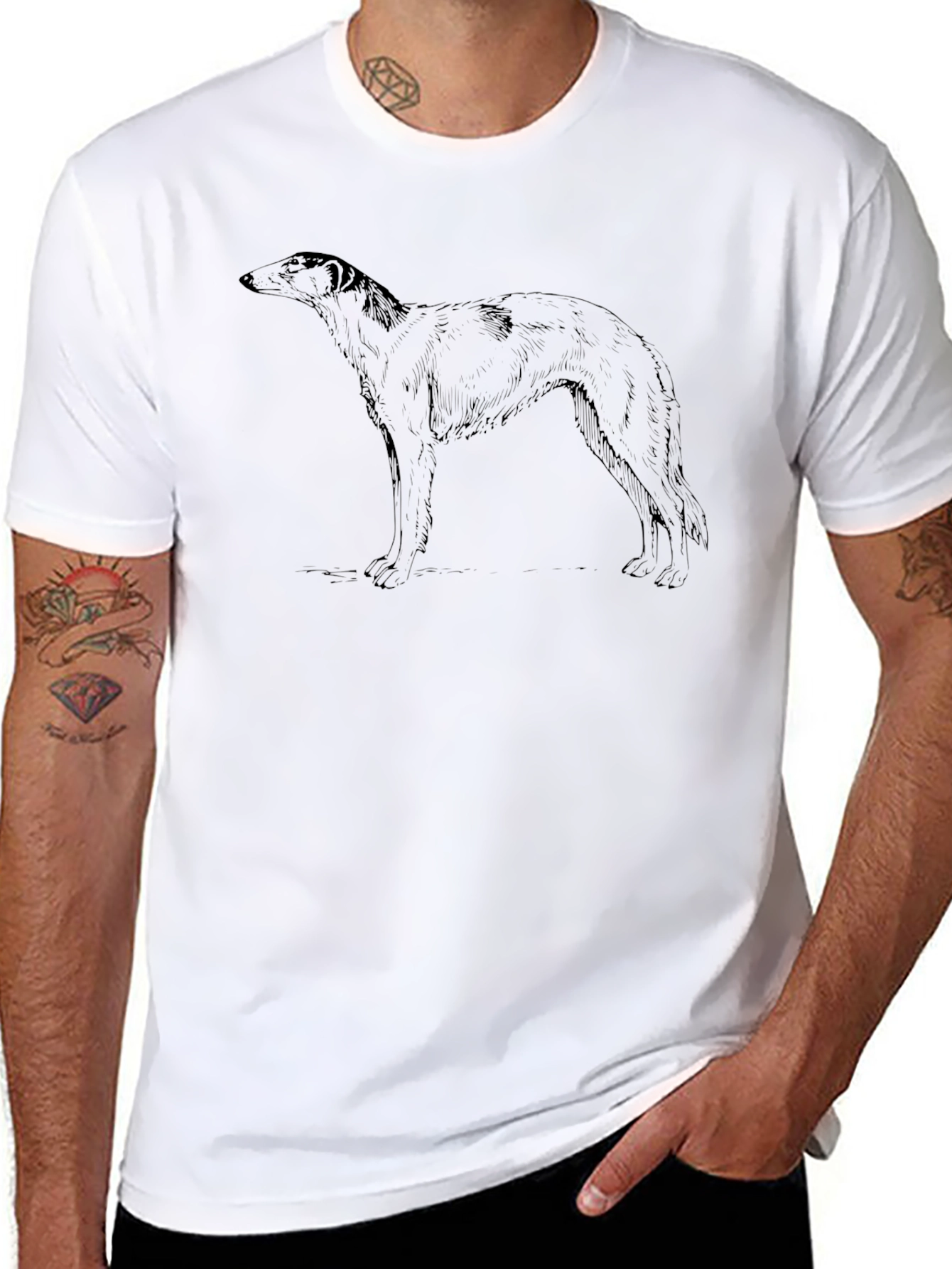 Black Greyhound Dog Graphic Tee - Classic Style view 8