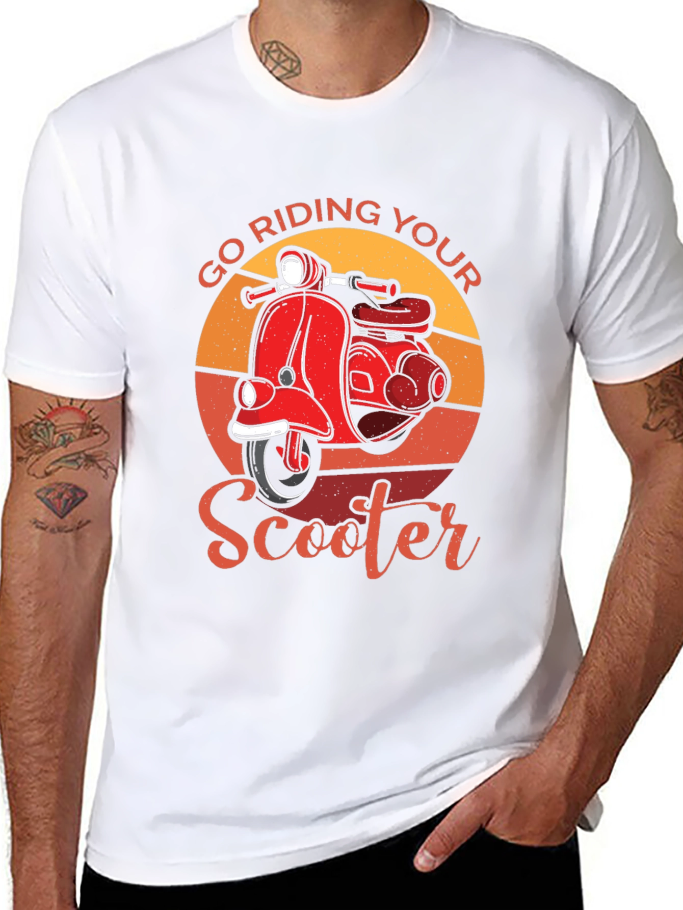 Black Go Riding Your Scooter Retro T-Shirt view 8