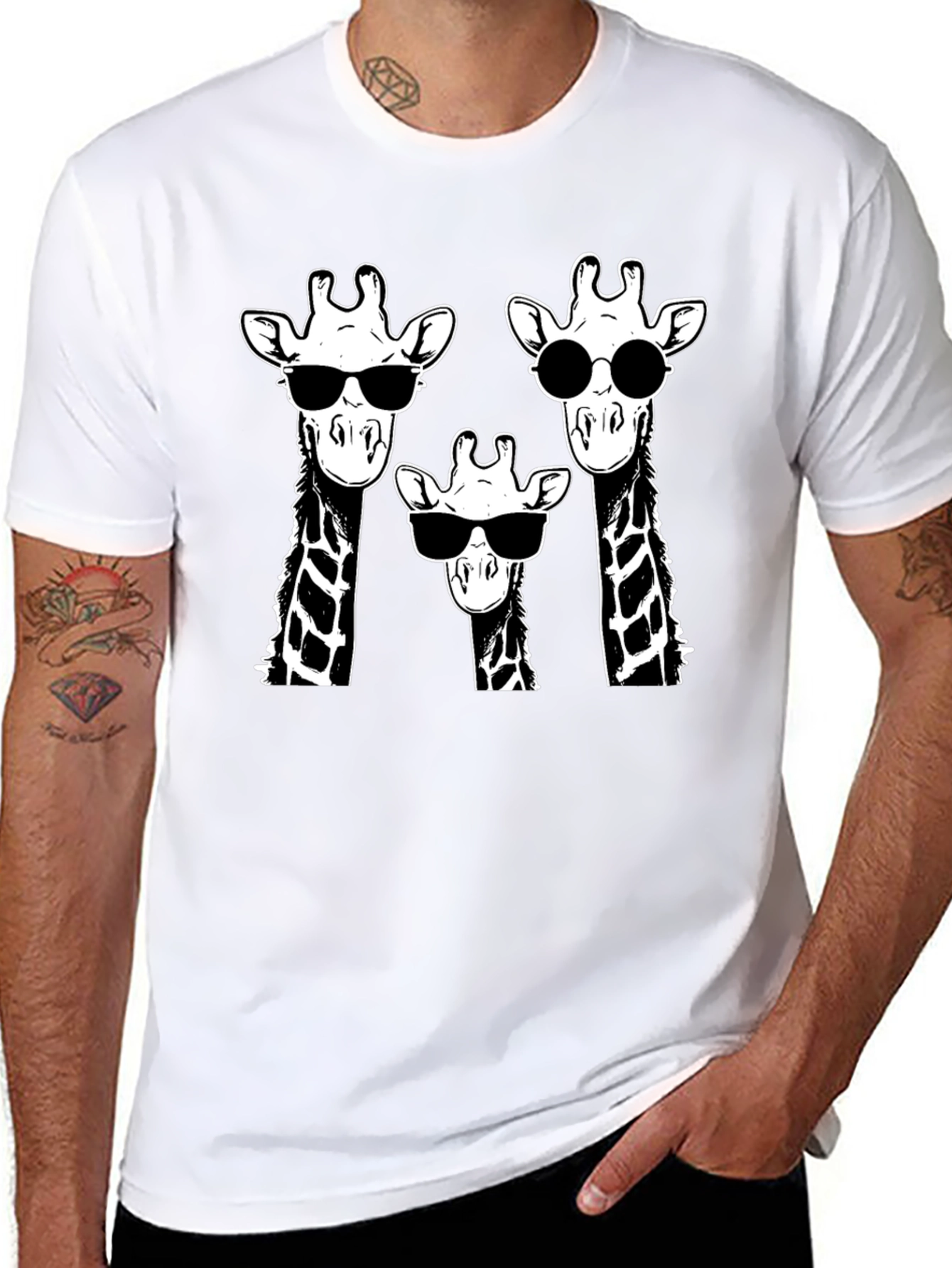 Black Giraffe Squad T-Shirt - Cool Animal Graphic Tee view 8