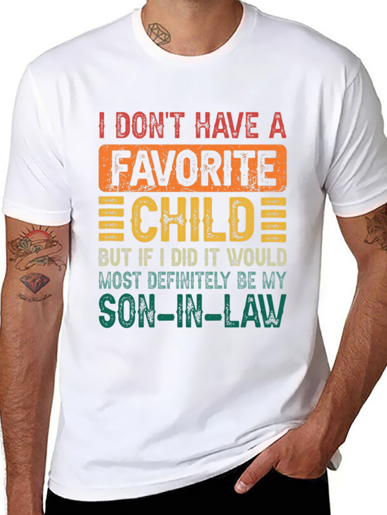 Black Funny Son-in-Law Favorite Child T-Shirt view 8