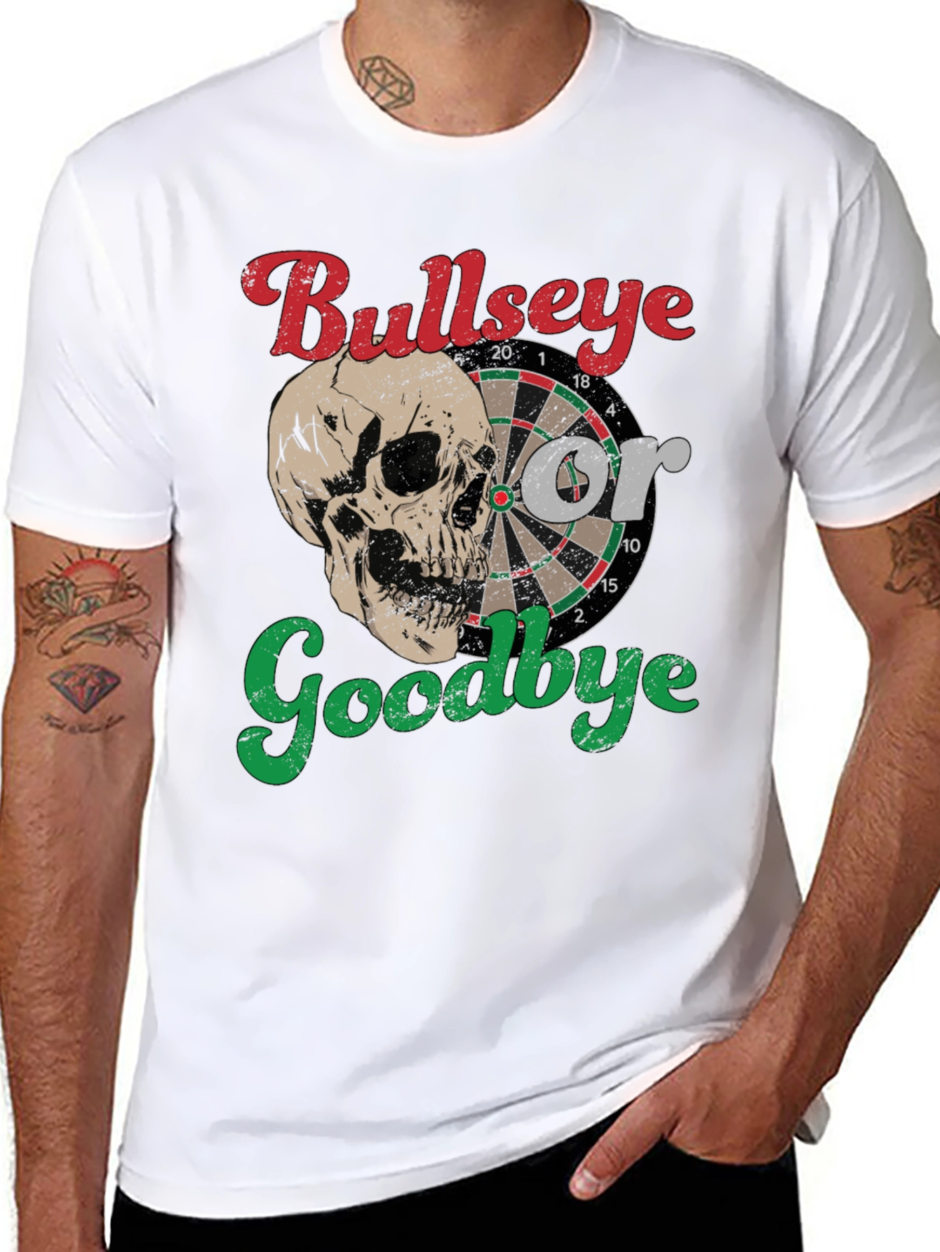Black Bullseye or Goodbye Skull Graphic Tee view 8
