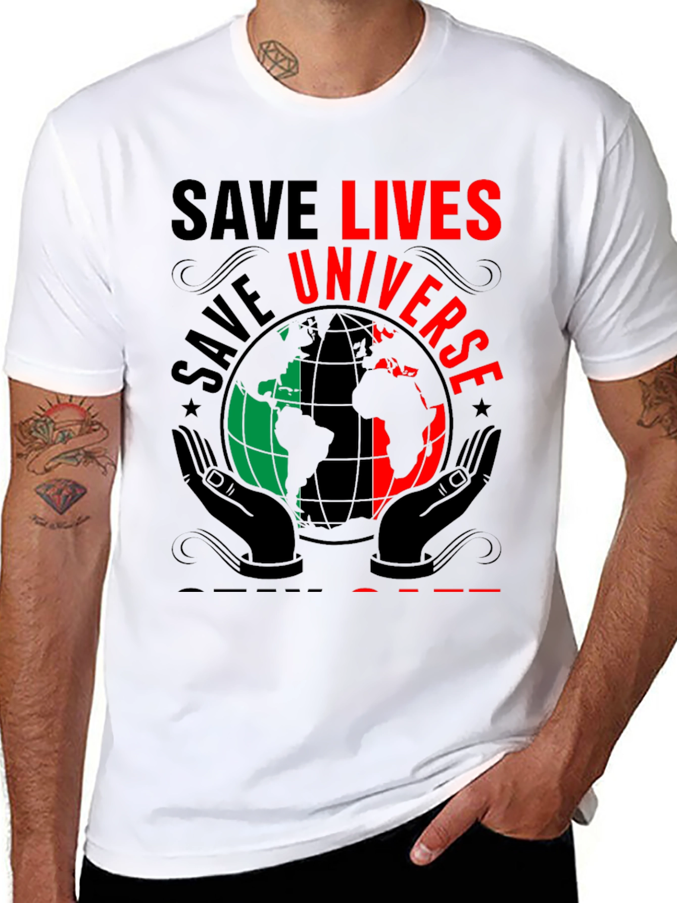 Black Save Lives Universe T-Shirt view 8