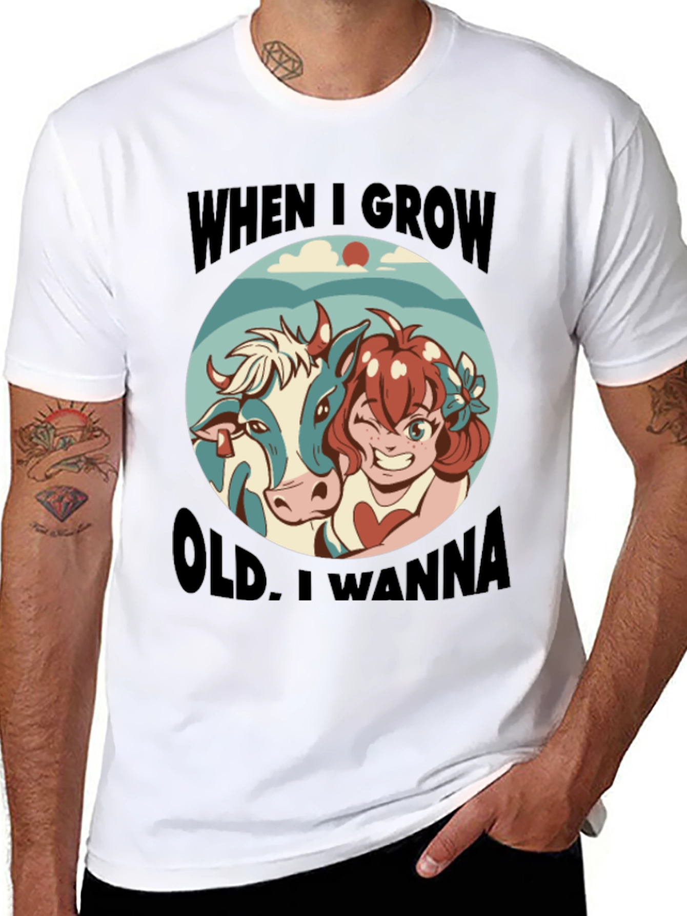 Black Humorous 'When I Grow Old' Graphic Tee view 8