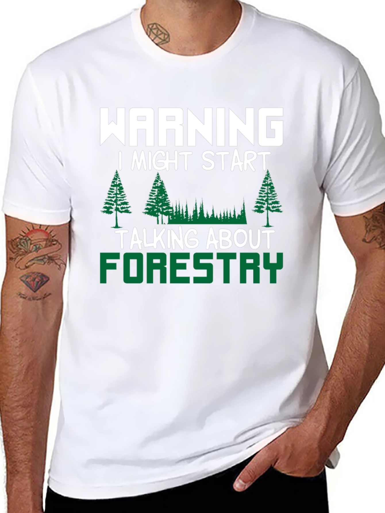 Black Warning Forestry T-Shirt view 8