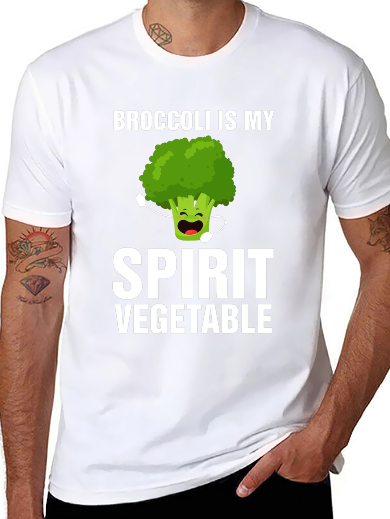 Black Broccoli Spirit Vegetable T-Shirt Funny Foodie Tee view 8