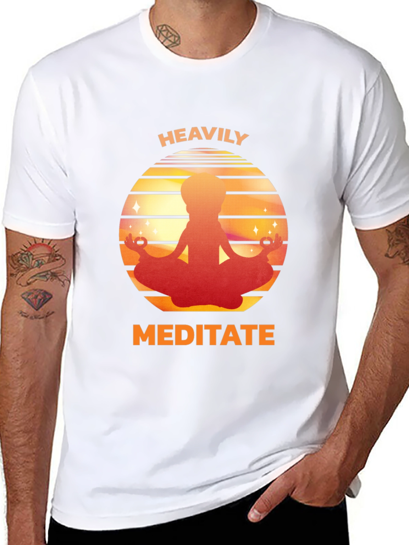 Heavily Meditate Graphic Tee - Relaxed Fit - 8