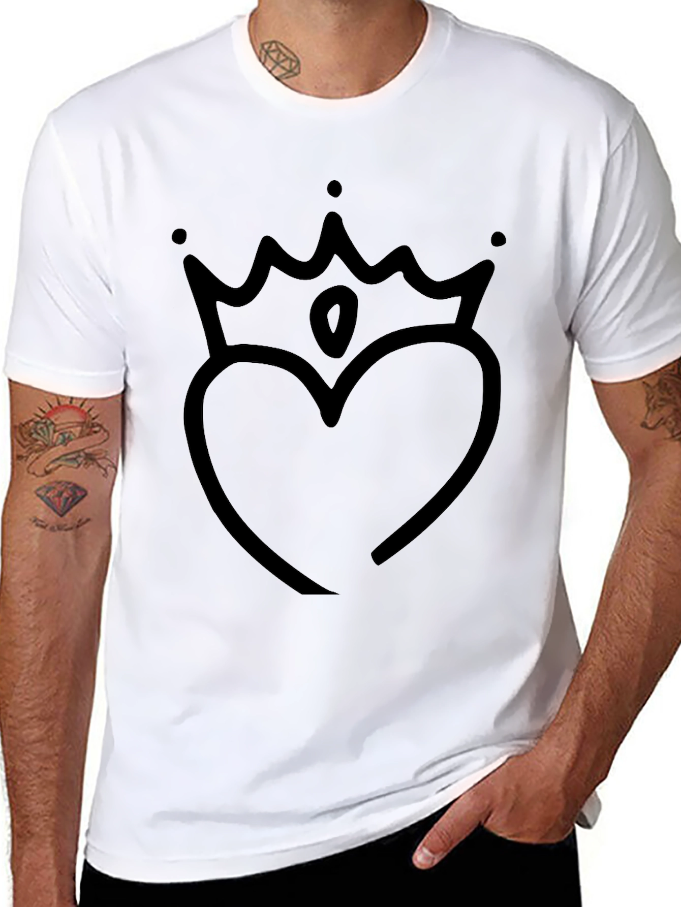 Black Heart Crown Graphic Tee - Stylish Unisex T-Shirt view 8