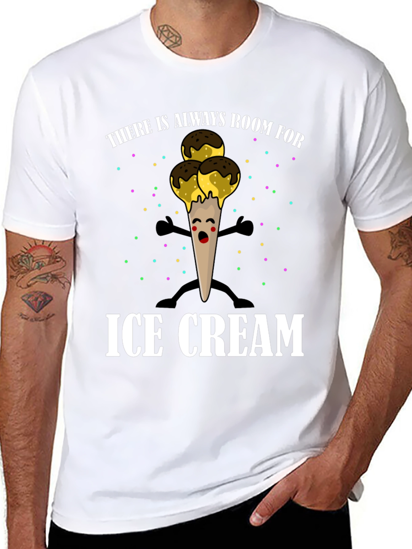 Black Ice Cream Graphic T-Shirt - Always Room! view 8