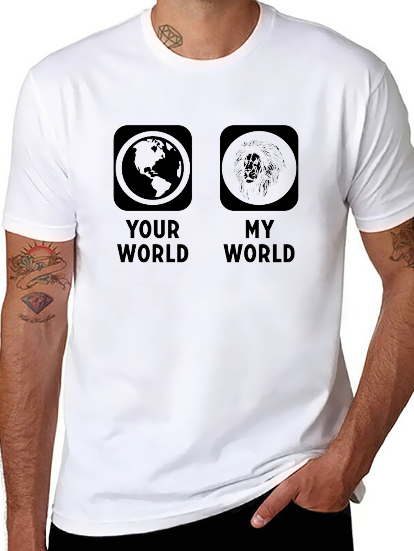 Black Your World My World Graphic Print T-Shirt view 8