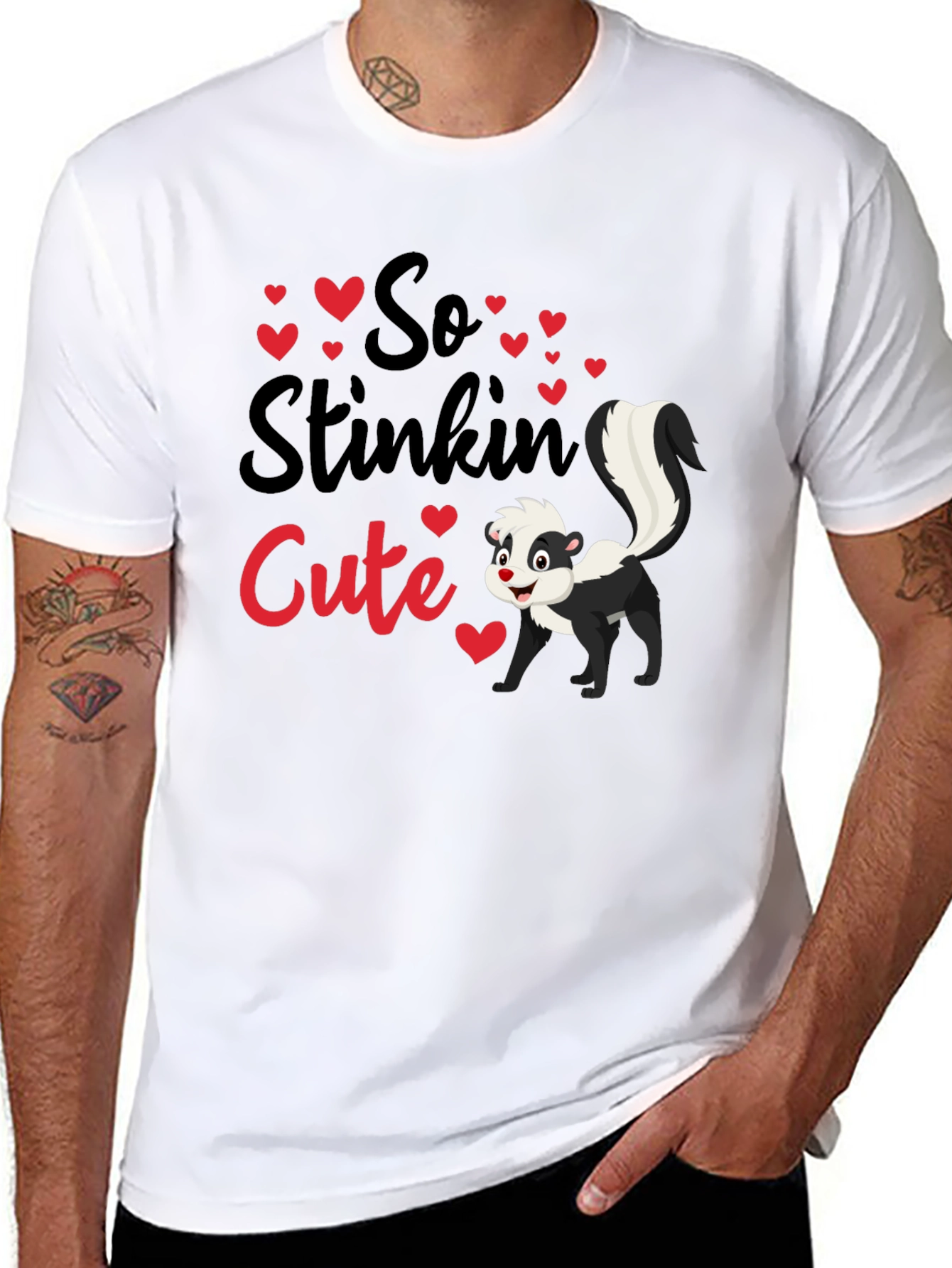 Black So Stinkin' Cute Skunk T-Shirt view 8