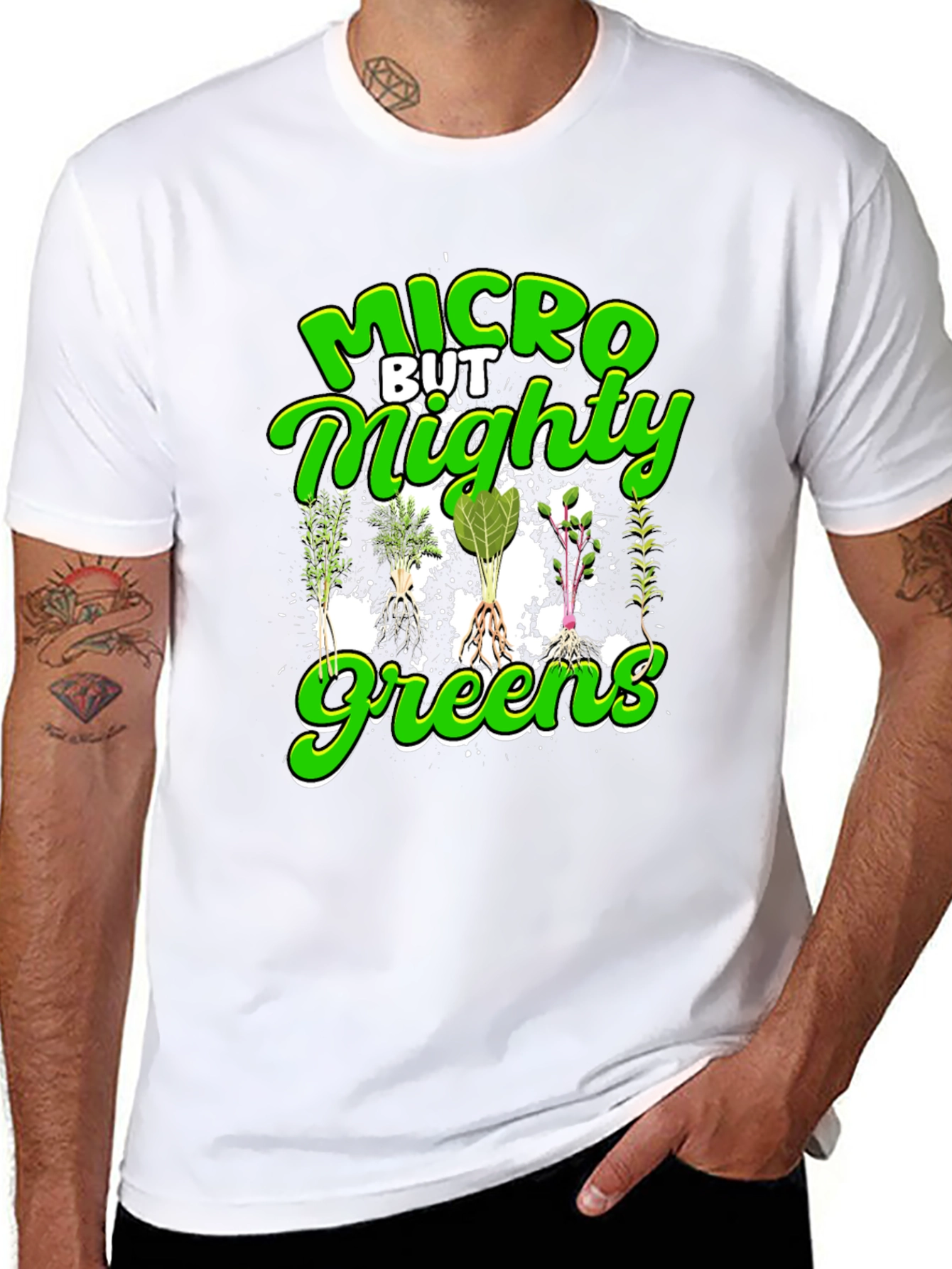 Black Micro But Mighty Greens T-Shirt - Black view 8