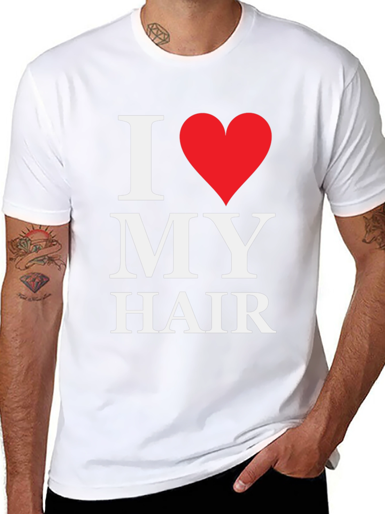 Black I Love My Hair Graphic Tee - Black Cotton T-Shirt view 8