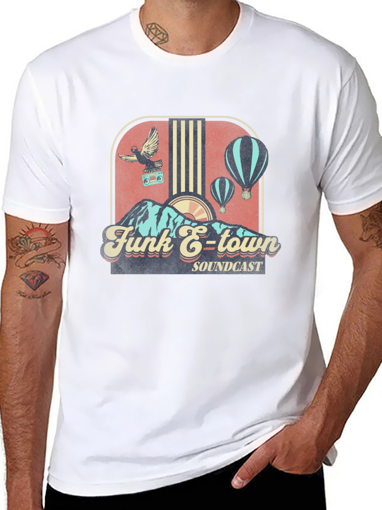 Black Funk E-Town Soundcast Graphic T-Shirt view 8