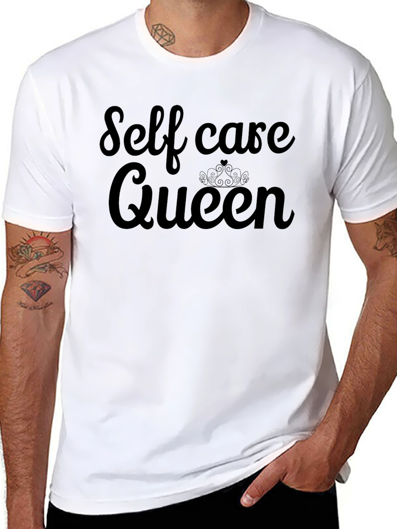 Black Self Care Queen Graphic Tee - Black T-Shirt view 8