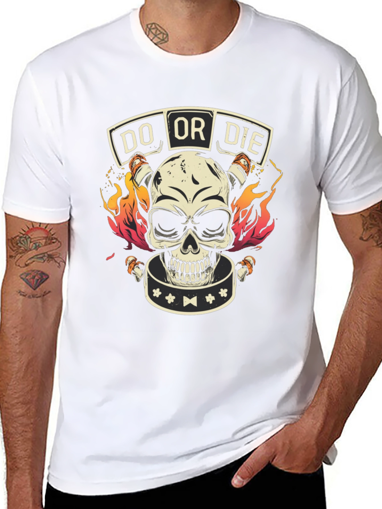 Black Do or Die Skull Graphic Tee - Bold Style view 8