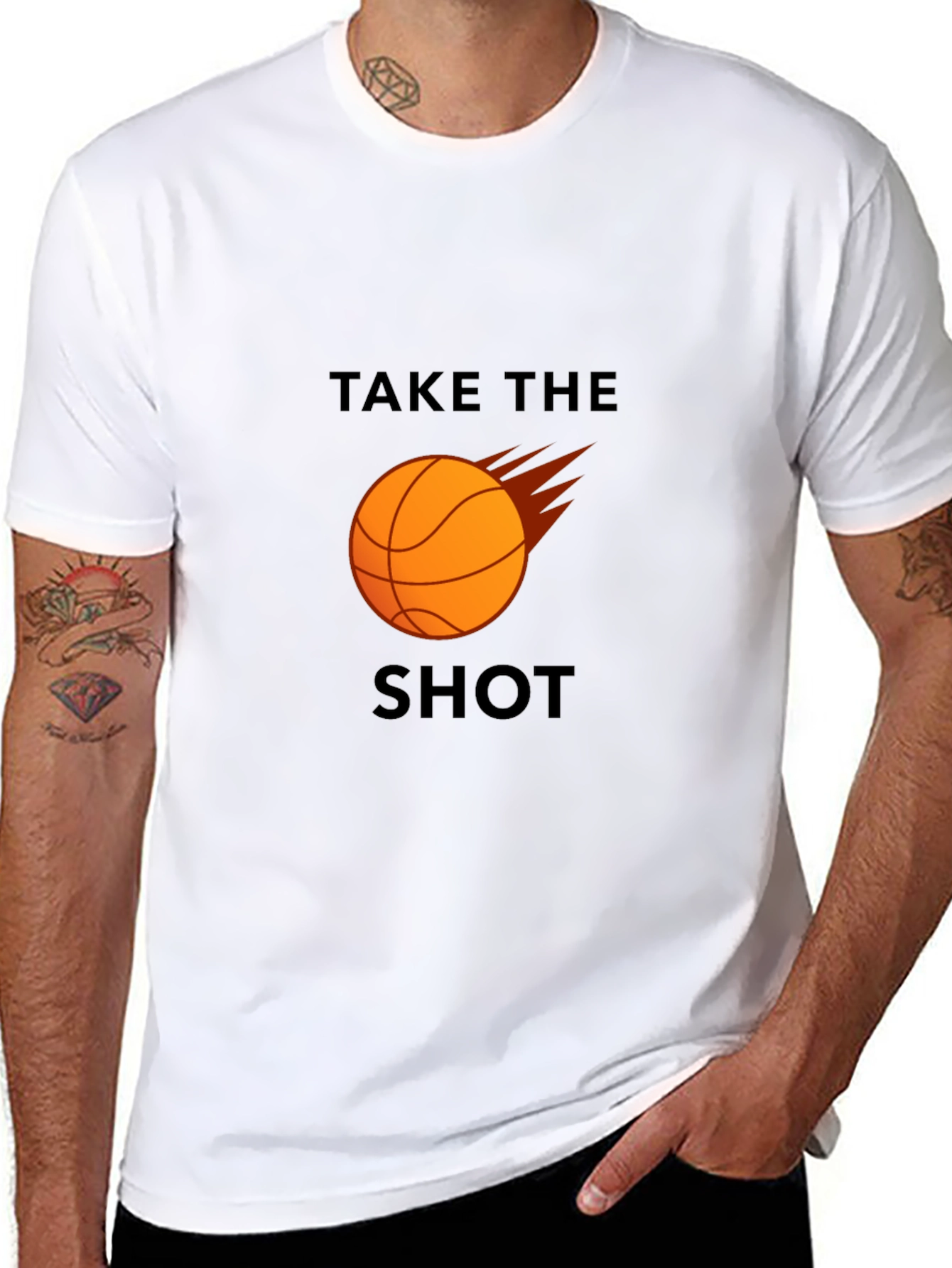 Black Basketball Take The Shot Graphic T-Shirt view 8