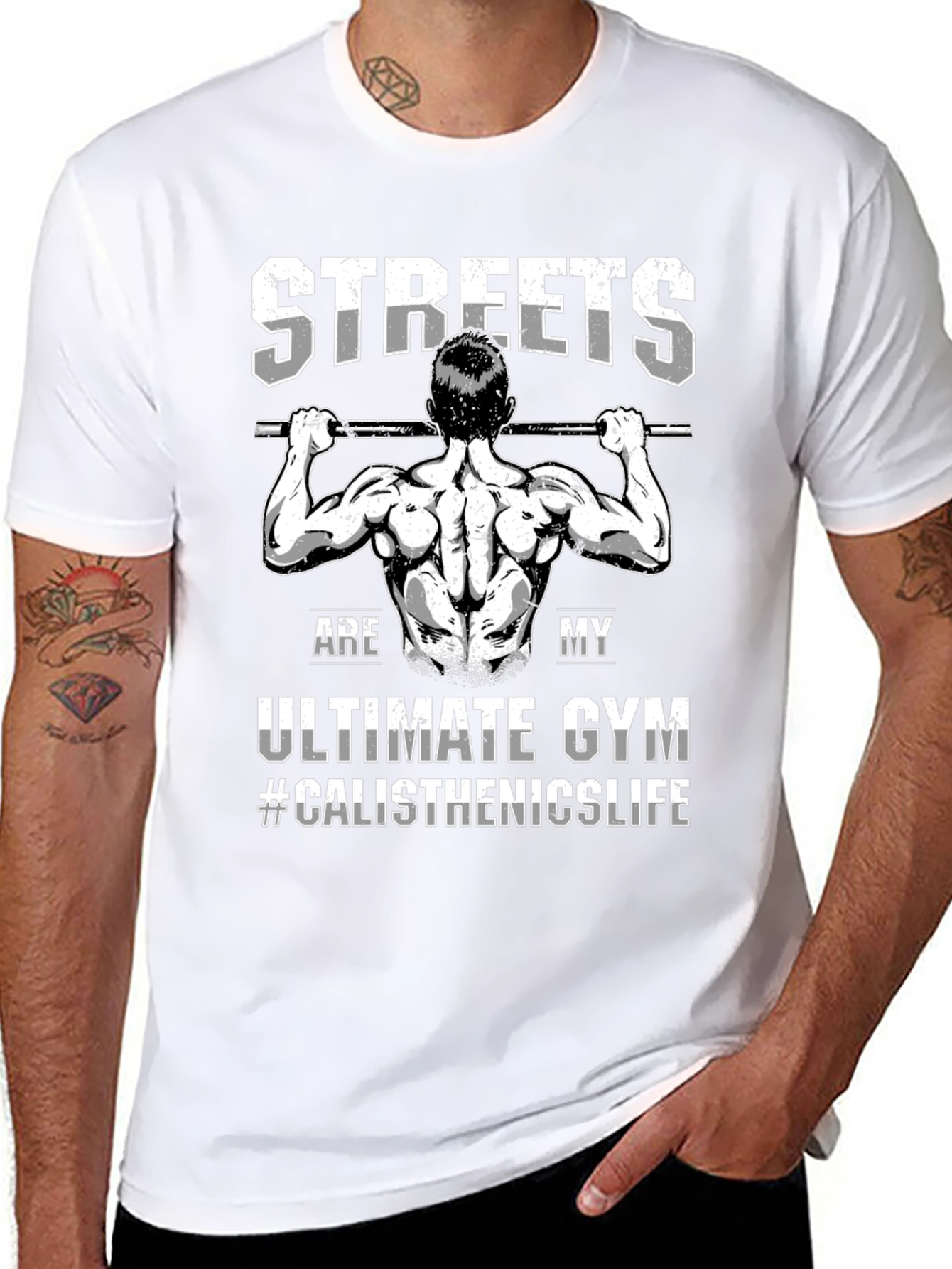 Black Streets Are My Gym Calisthenics T-Shirt view 8